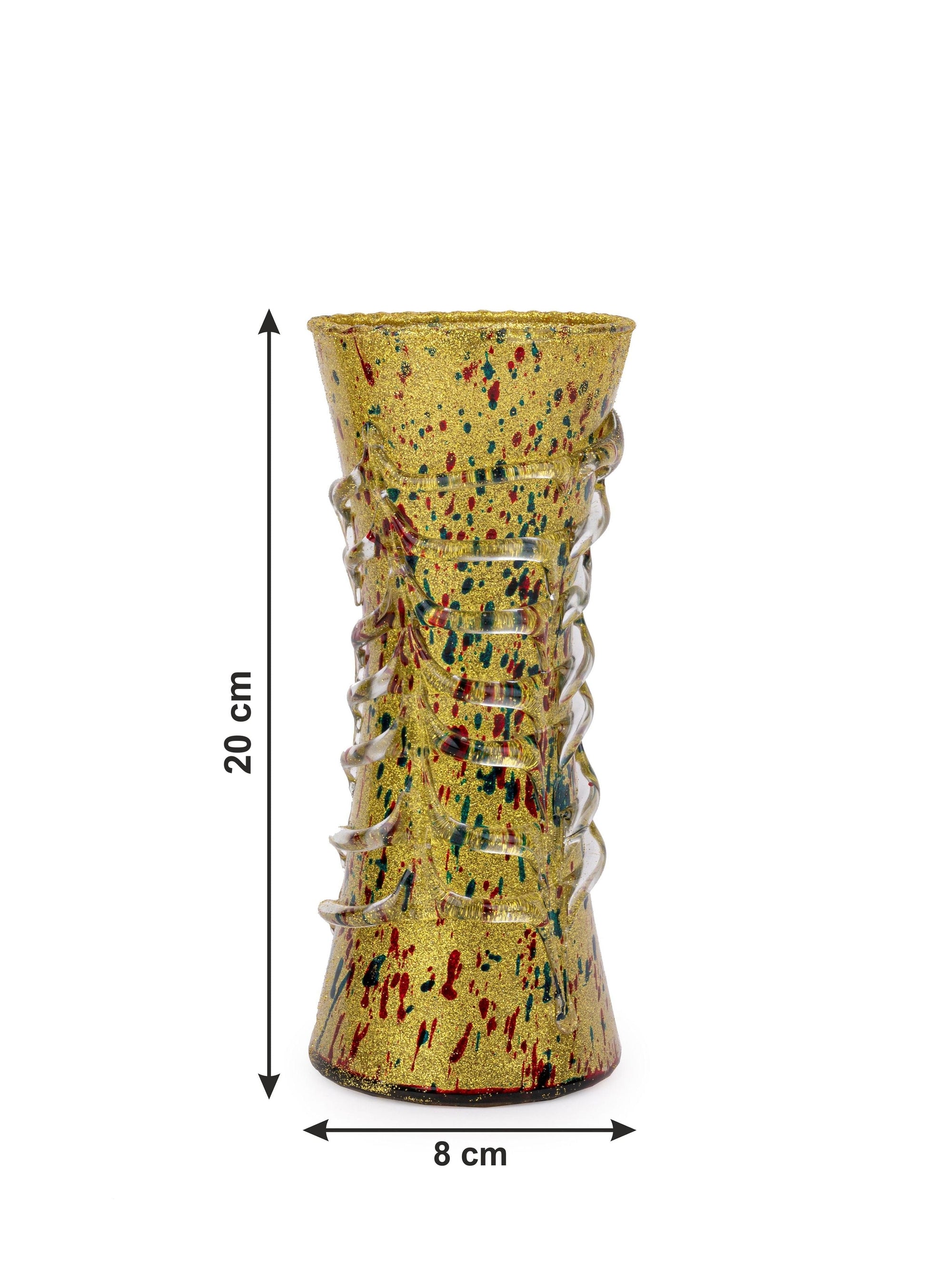 Gold Spotted Glass Flower Vase - 8 inches Height - The Heritage Artifacts