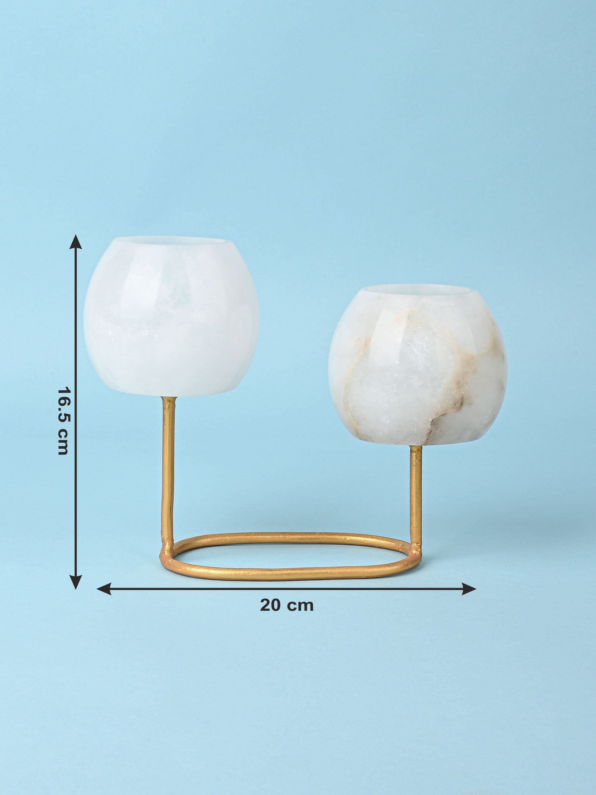 Stylish Pair of Candle Holder on a Beautiful Golden Frame