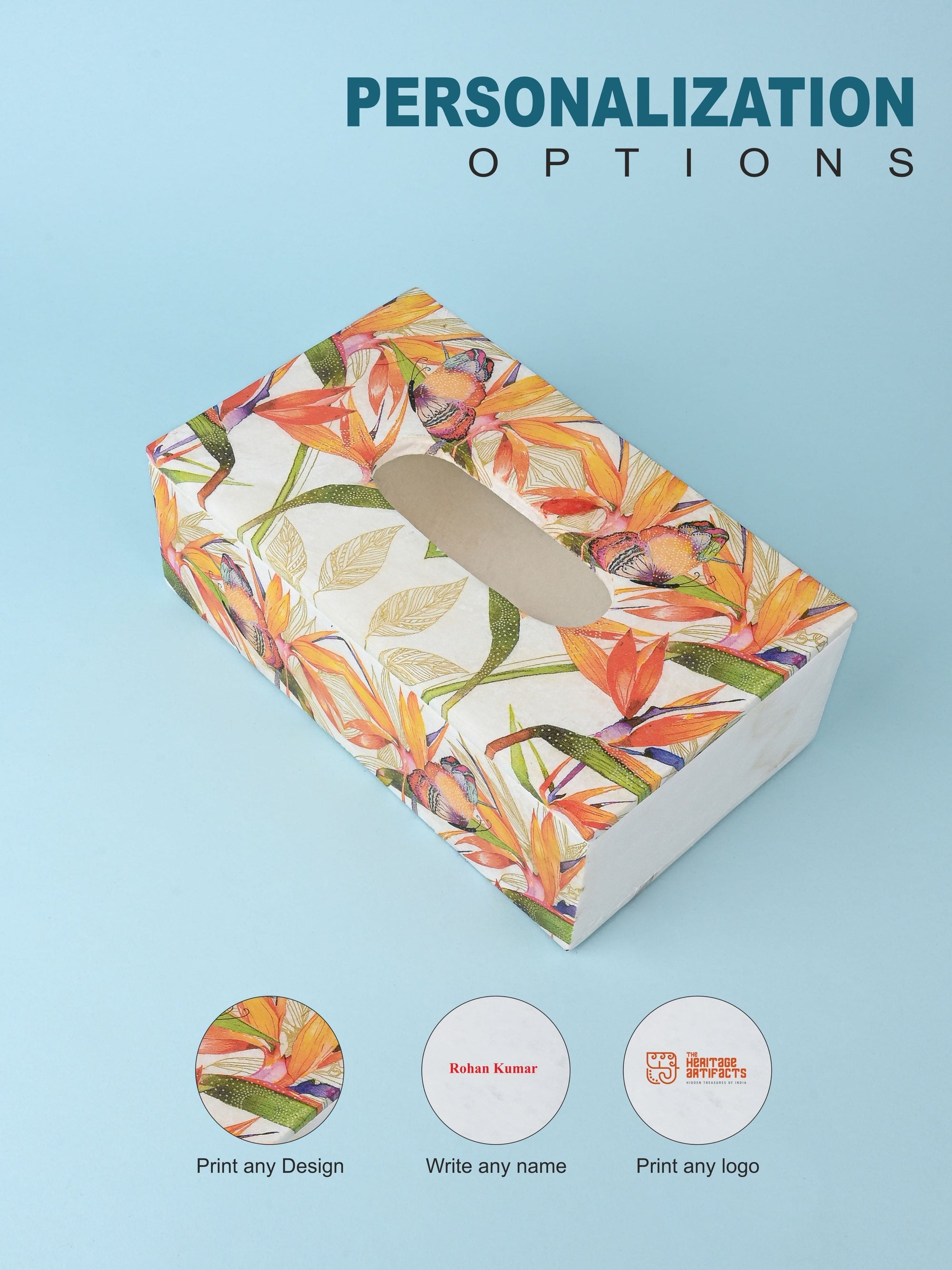 White Marble Printed Tissue Box
