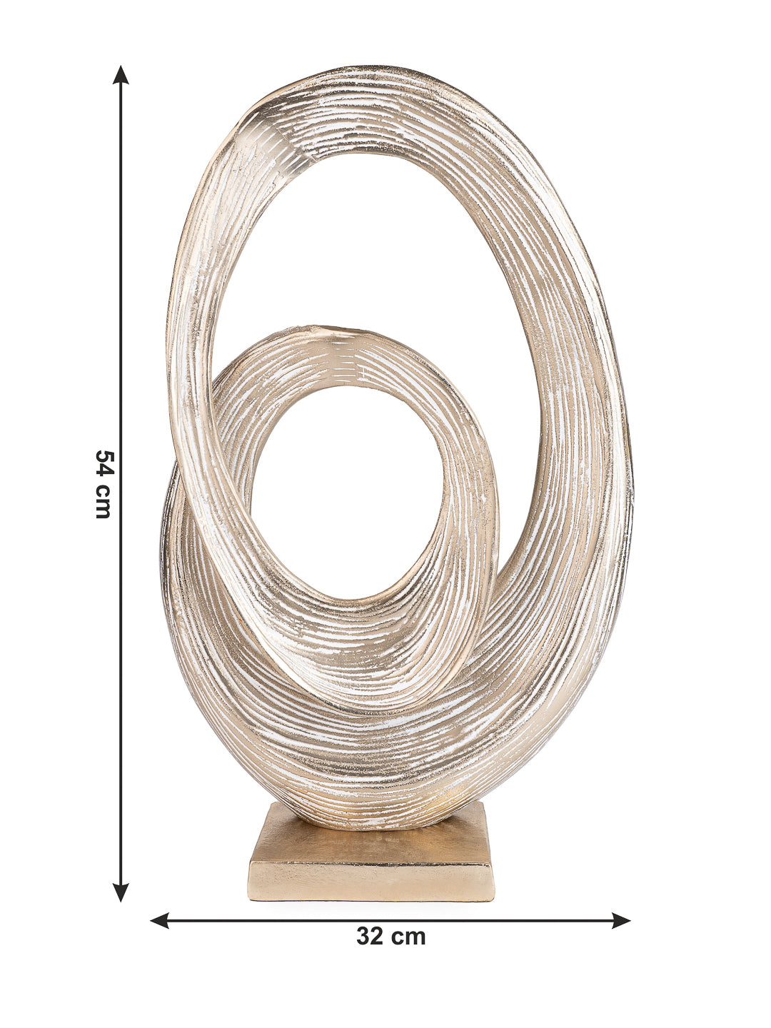 Modern elegance - Metal crafted oval shaped table decor - 2 feet height