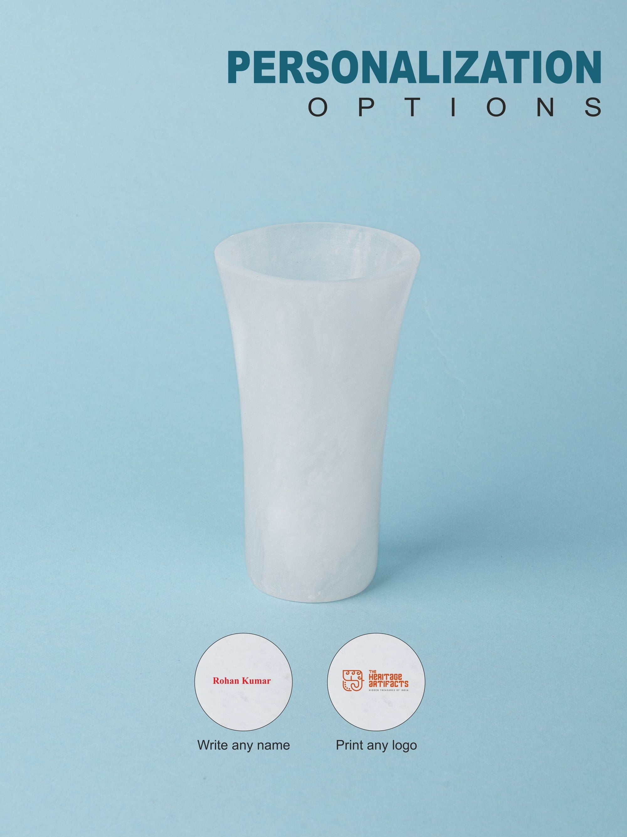 Set of 6 Handcrafted Marble Shot Glasses with a Very Smooth Surface Finish