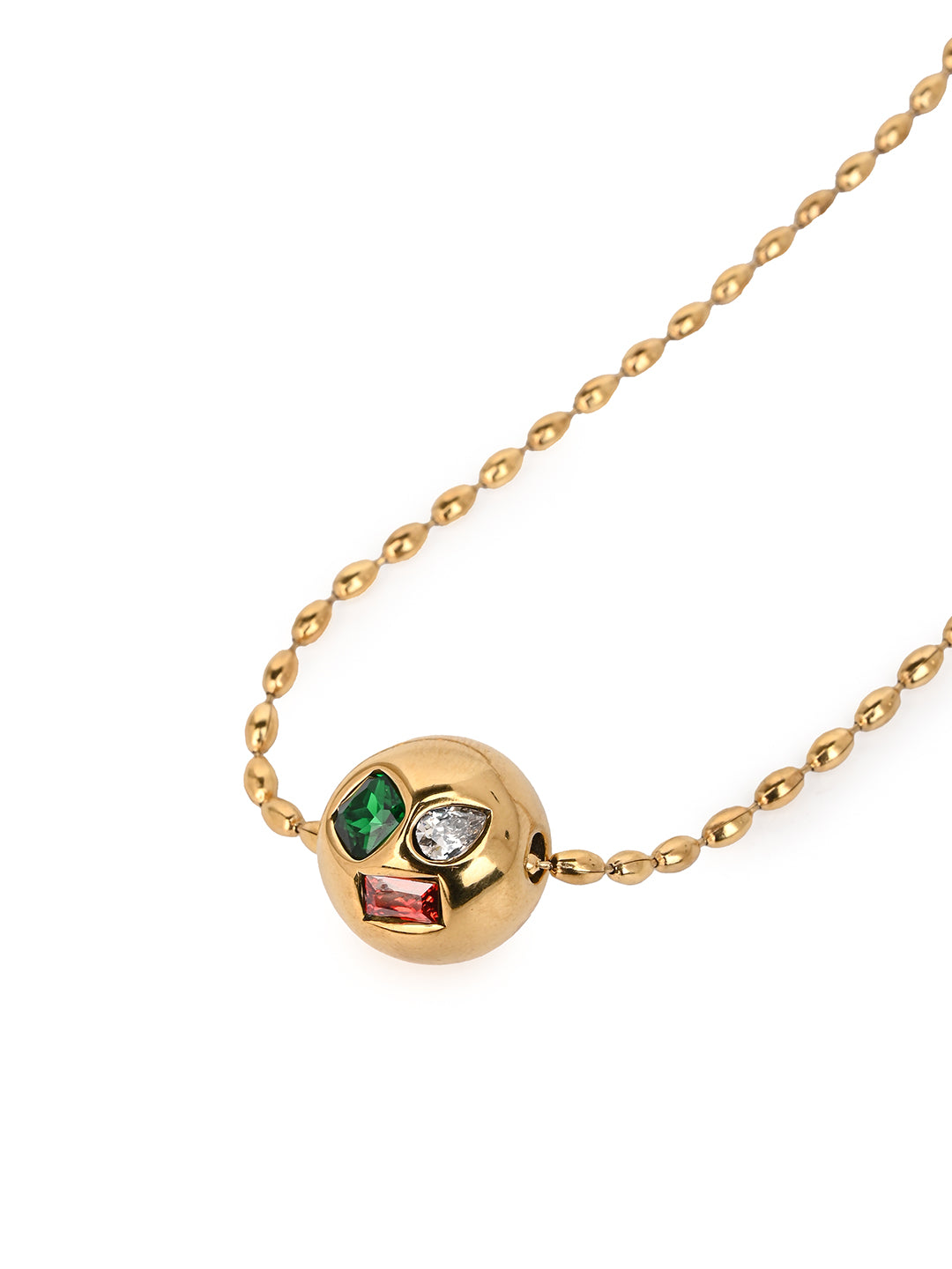 MAURYANA - Stainless Steel 18k Gold Plated Pendant Necklace - one size