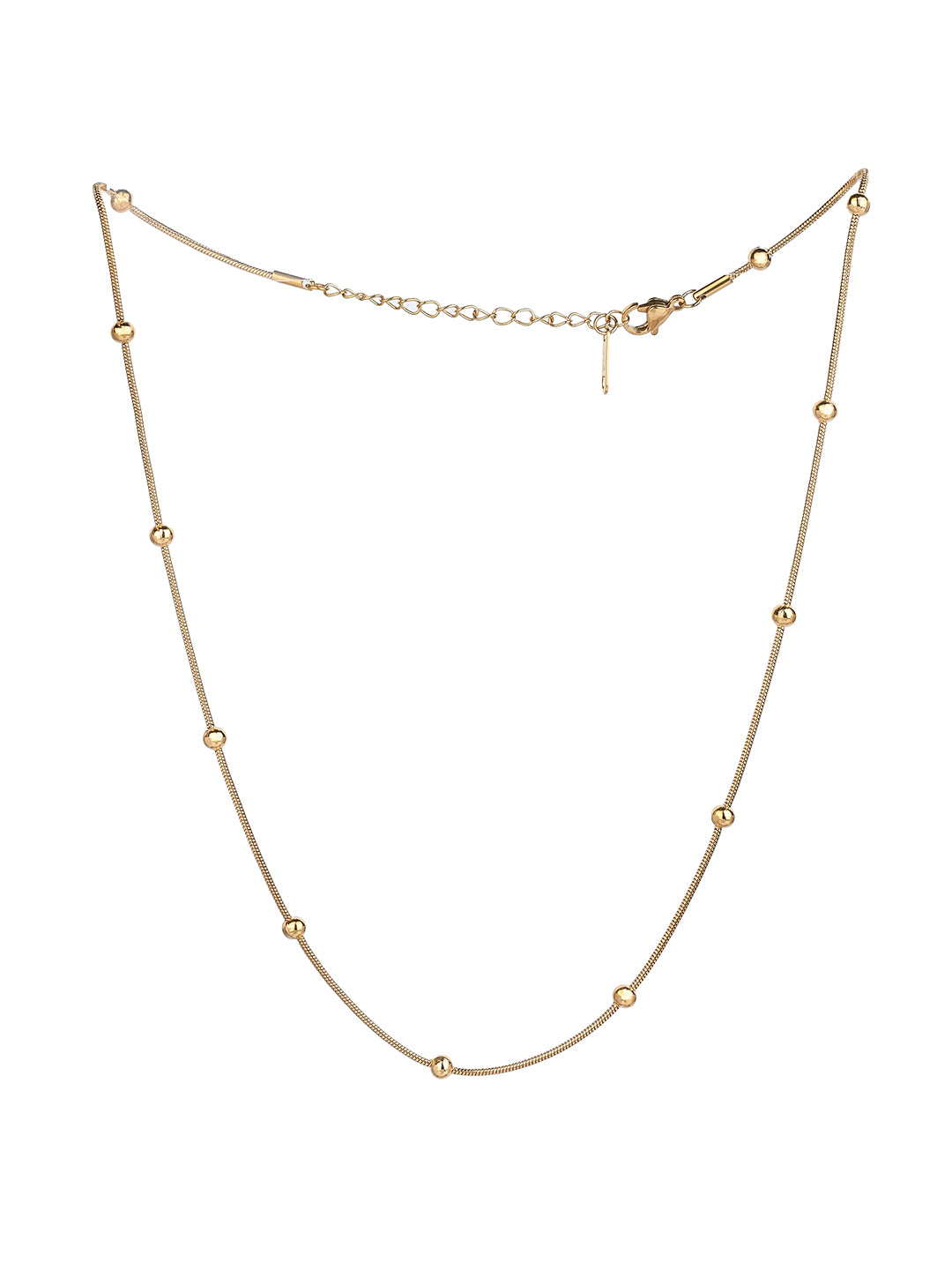 MAURYANA - Stainless Steel 18k Gold Plated Casual Design Double Chain Necklace - Waterproof, Non Tarnish