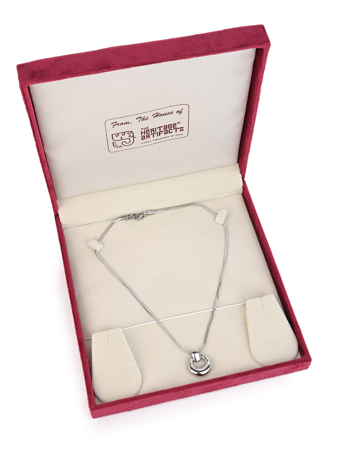 MAURYANA - Stylish Daily Wear Titanium Steel Necklace with Round Pendant - One Size