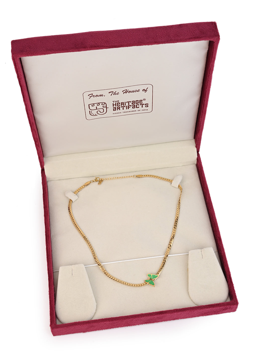MAURYANA - Stainless Steel 18K Gold Plated with Butterfly Pendant Necklace - one size