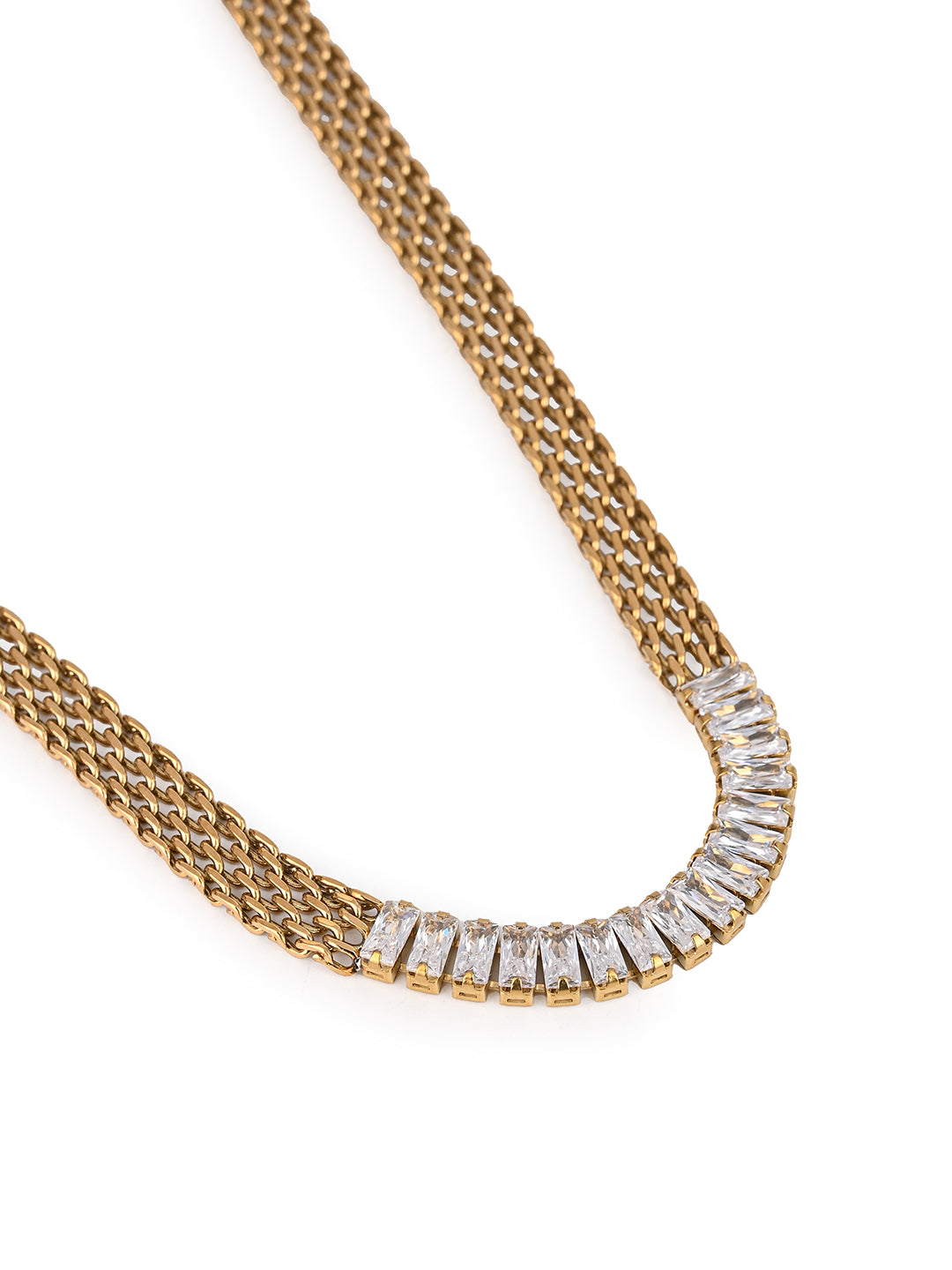 MAURYANA - Stainless Steel 18k Gold Plated Stylish Necklace Chain