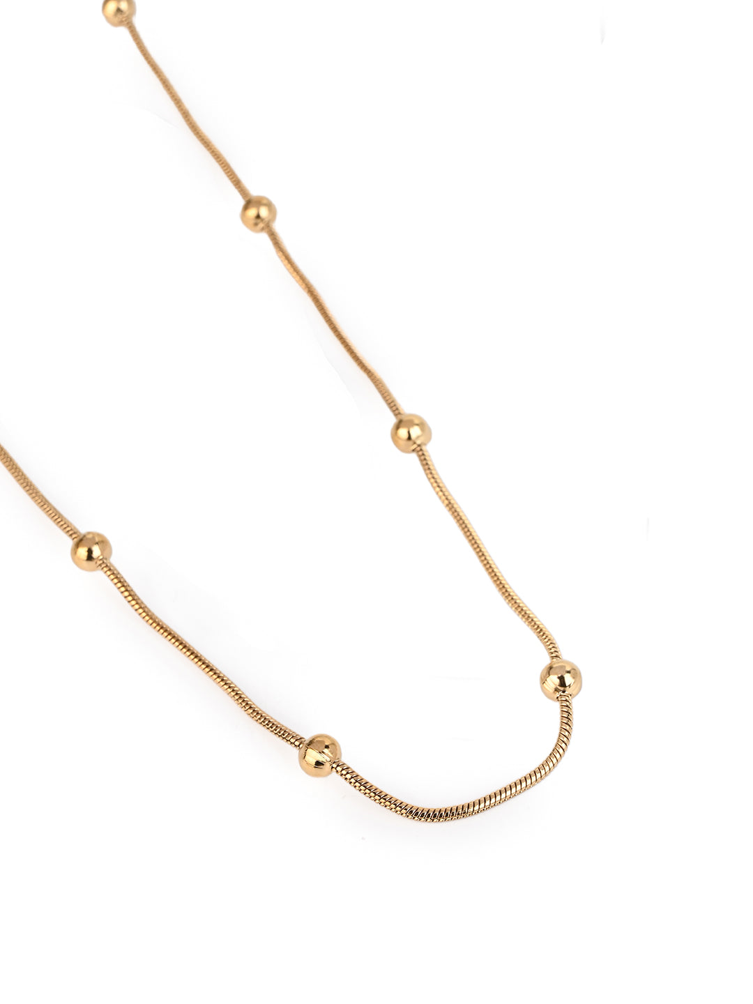 MAURYANA - Stainless Steel 18k Gold Plated Casual Design Double Chain Necklace - Waterproof, Non Tarnish