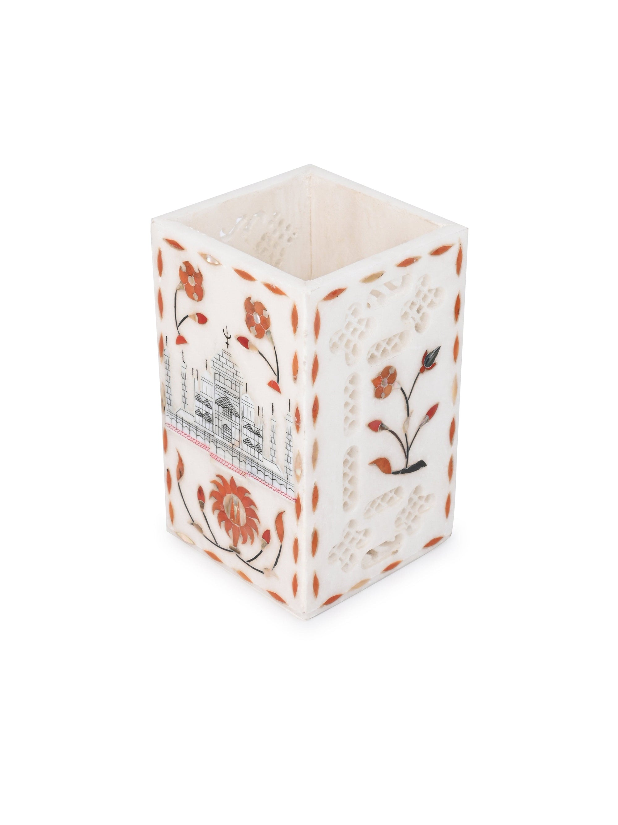 Big size Marble Crafted Pen / Cutlery / Toothbrush Holder