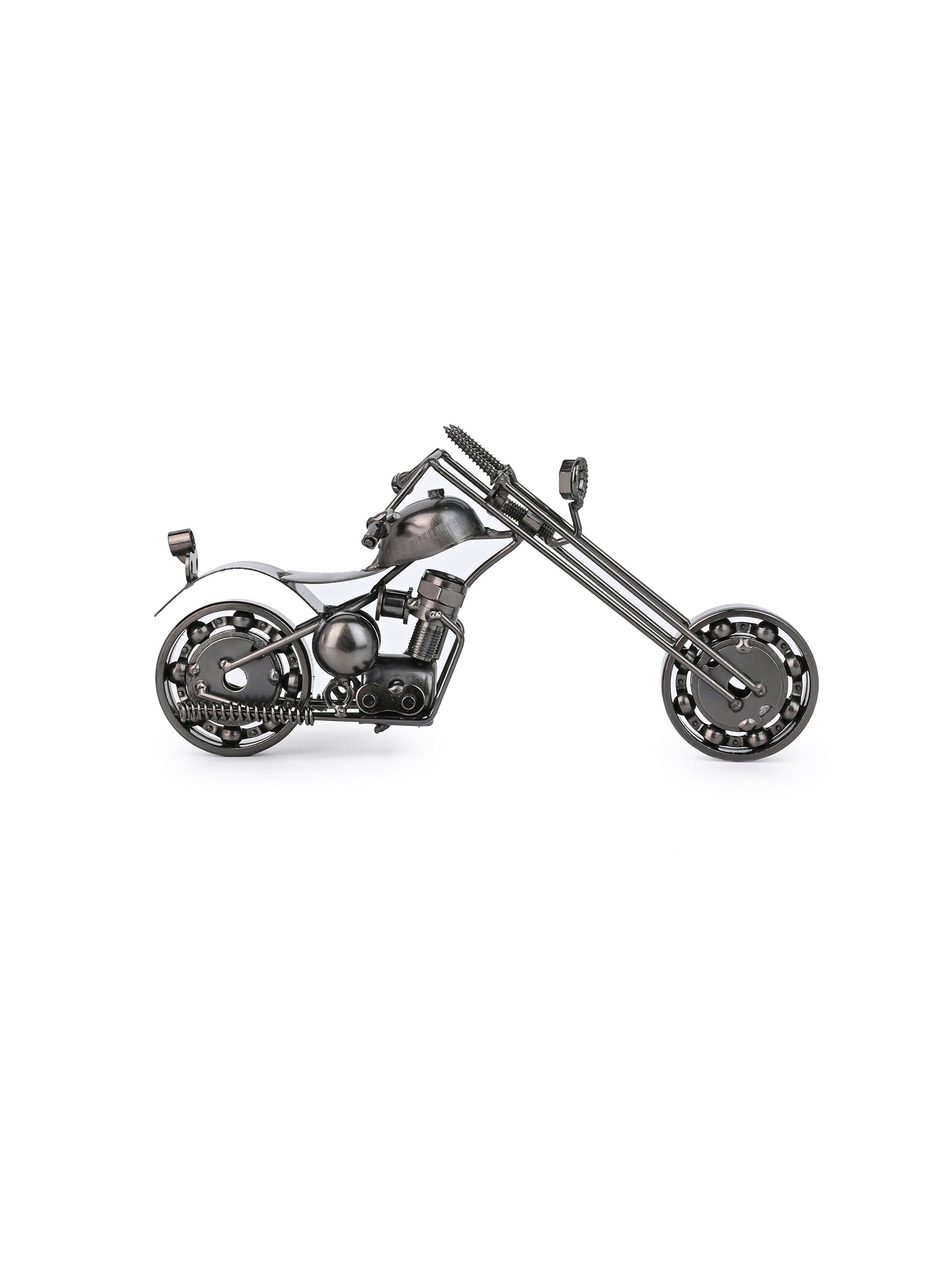 Metal Crafted Ghost Rider Bike Miniature Replica for Home Office Decor - 9 inches