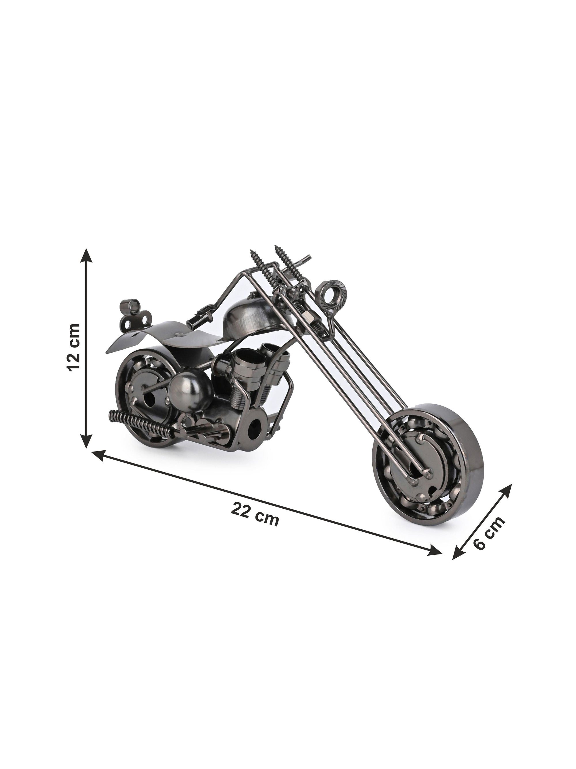 Metal Crafted Ghost Rider Bike Miniature Replica for Home Office Decor - 9 inches