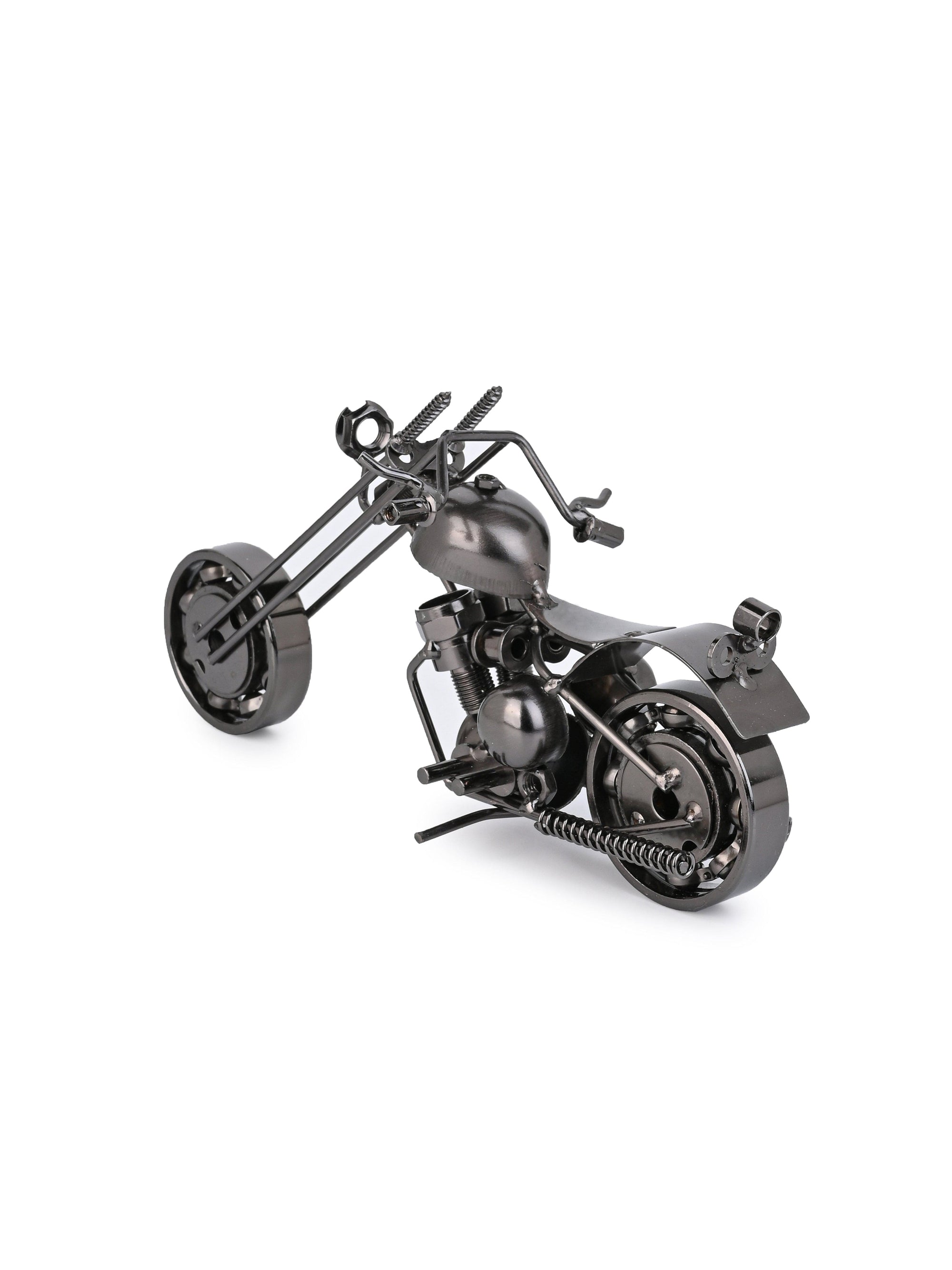 Metal Crafted Ghost Rider Bike Miniature Replica for Home Office Decor - 9 inches