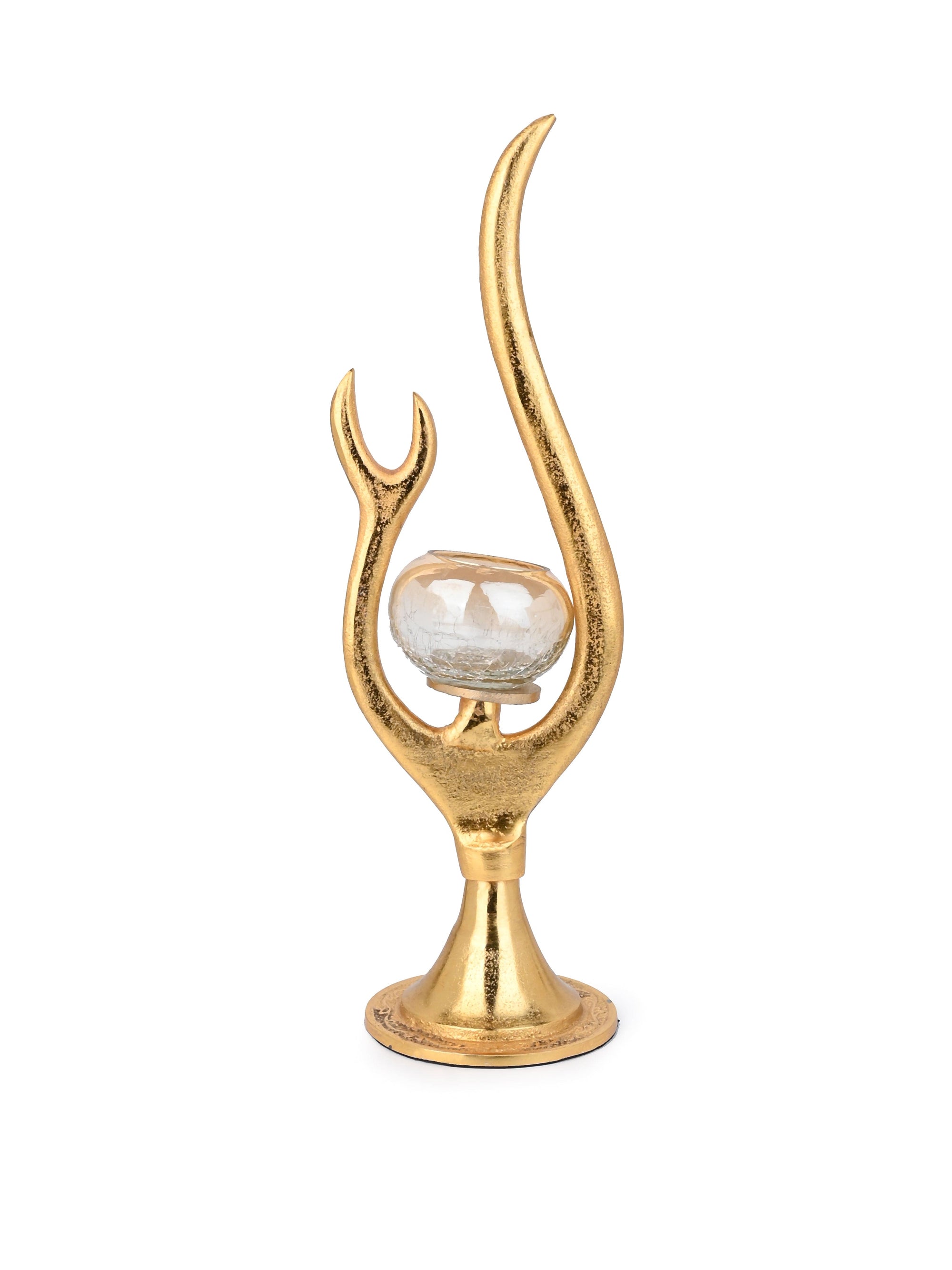 Stylish Abstract Design Metal Crafted Candle Holder - 15 inches