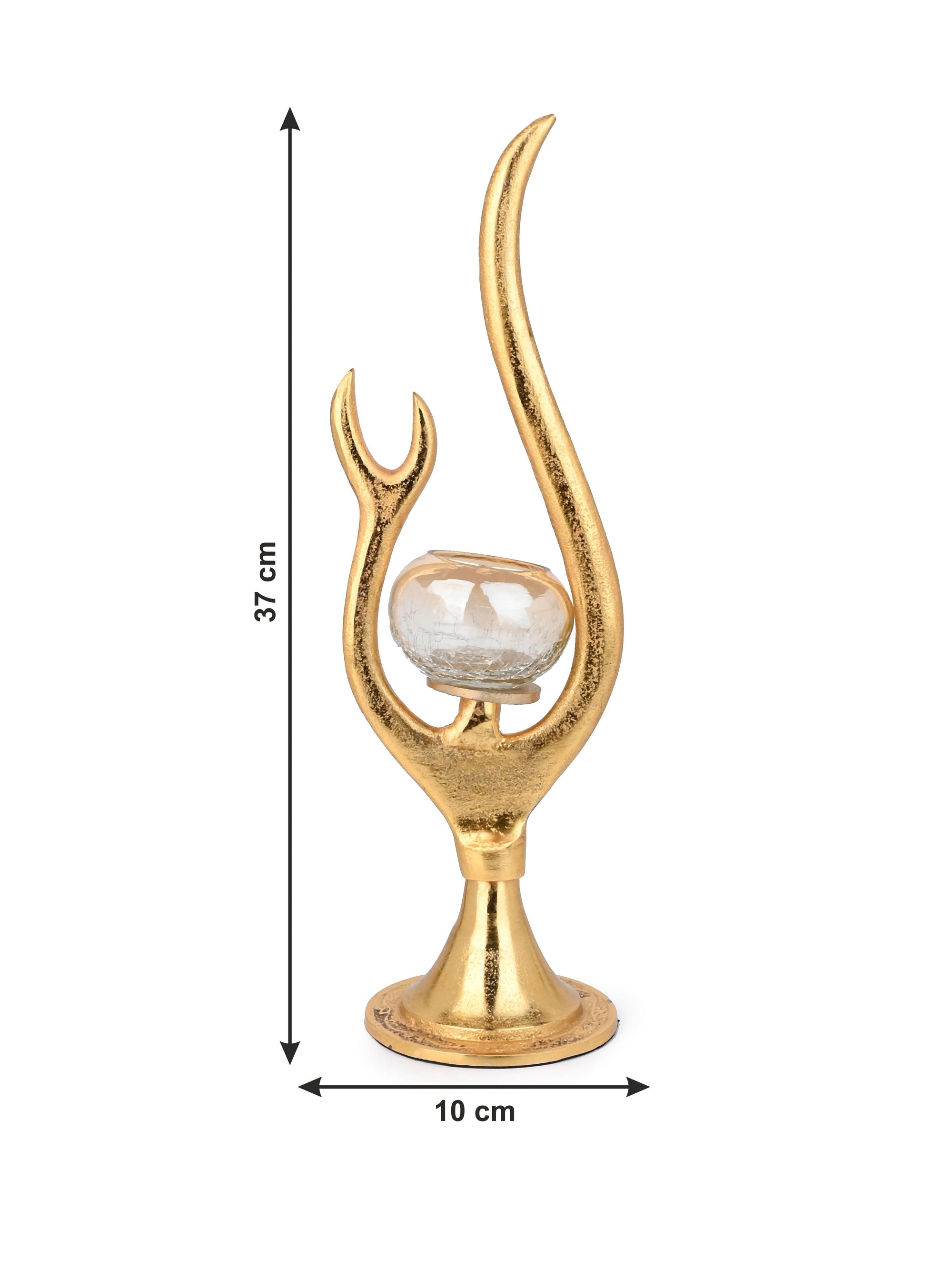 Stylish Abstract Design Metal Crafted Candle Holder - 15 inches