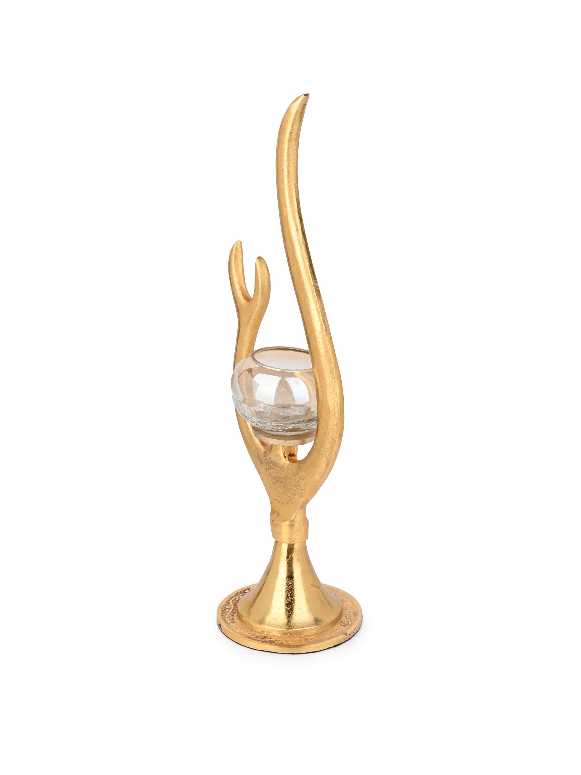 Stylish Abstract Design Metal Crafted Candle Holder - 15 inches