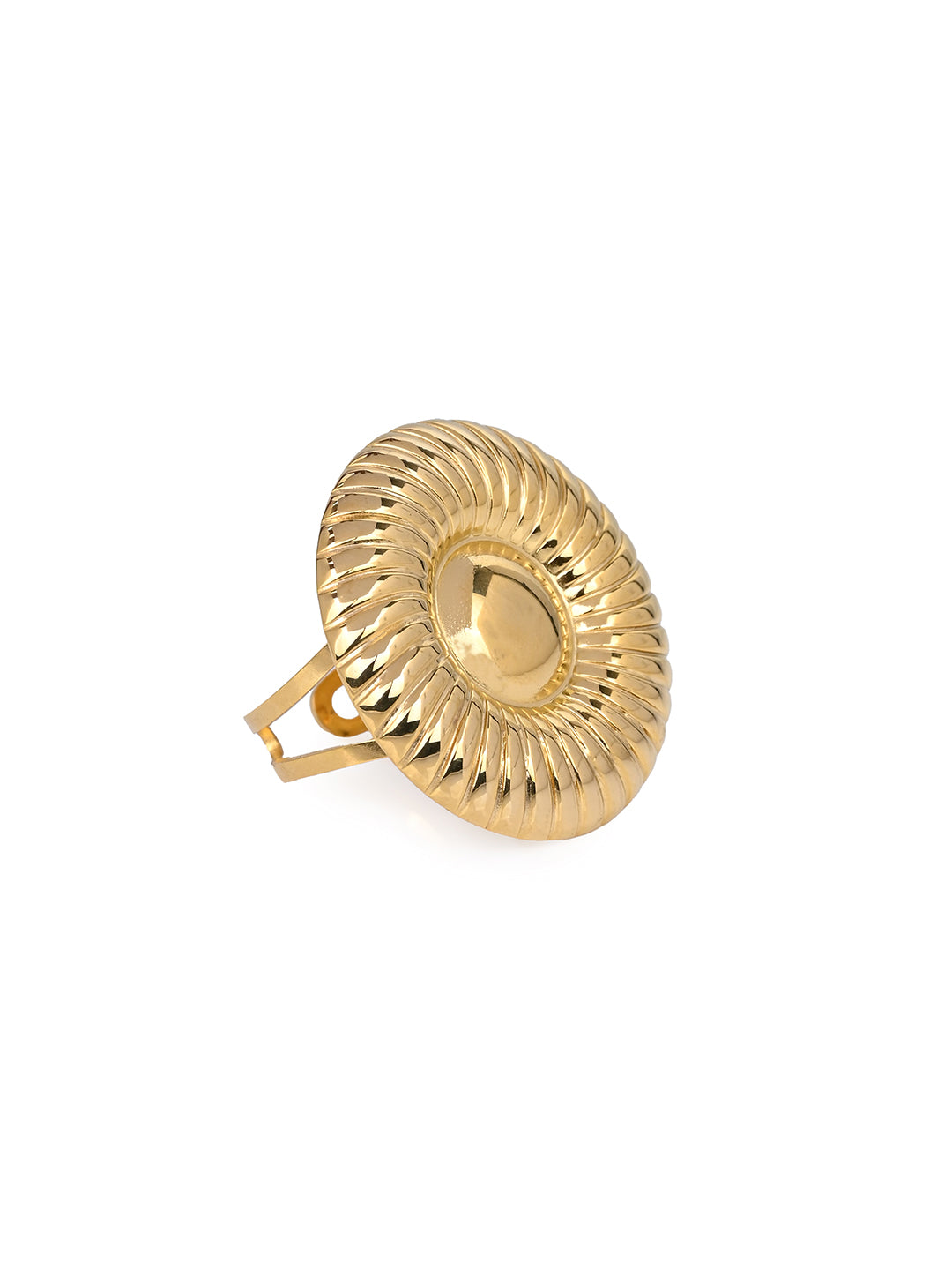 MAURYANA - Stainless Steel 18K Gold Plated Circular Stylish Ring