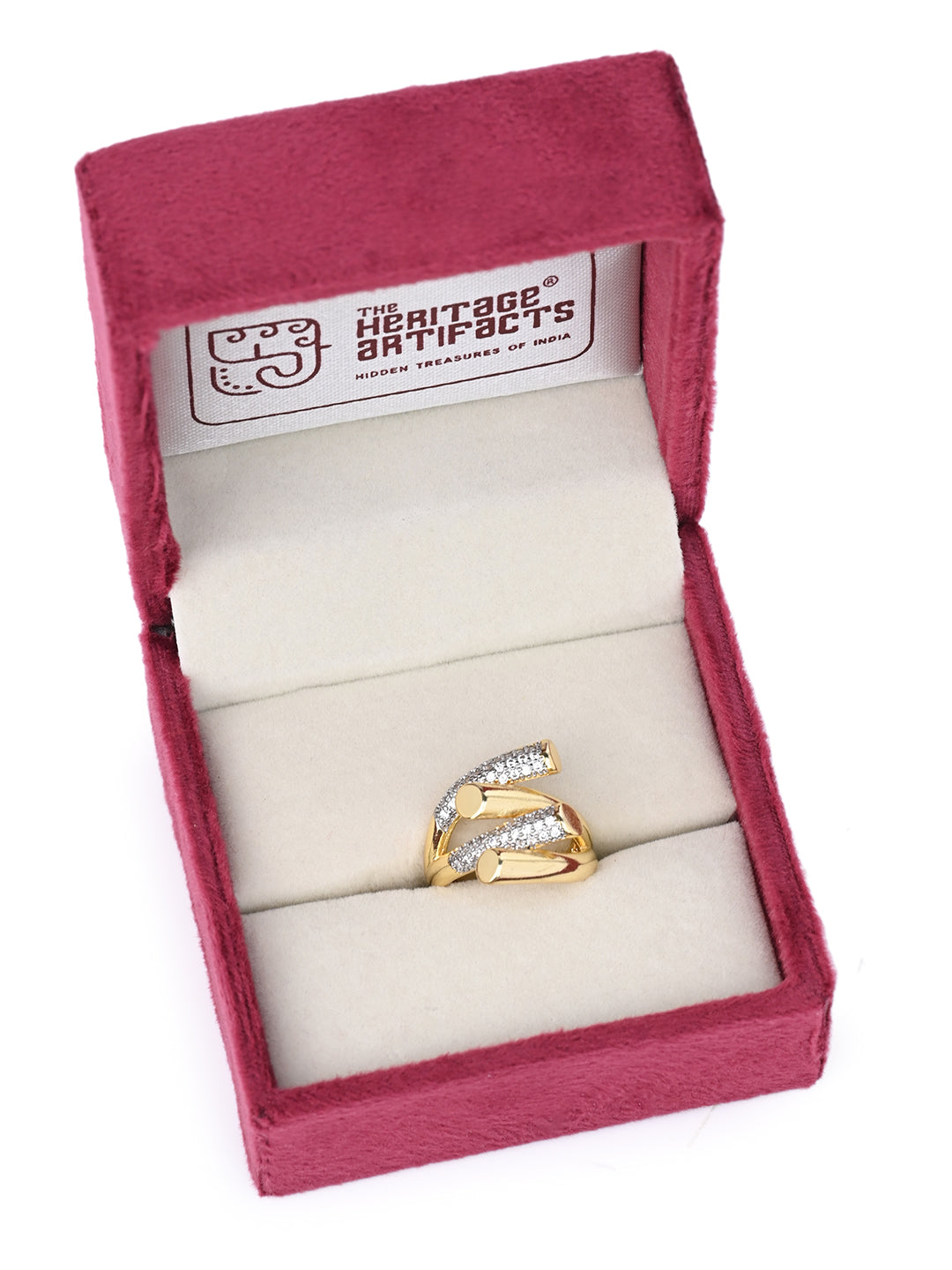 MAURYANA - 18K Gold Plated Copper with Zircon inlay Adjustable Rings