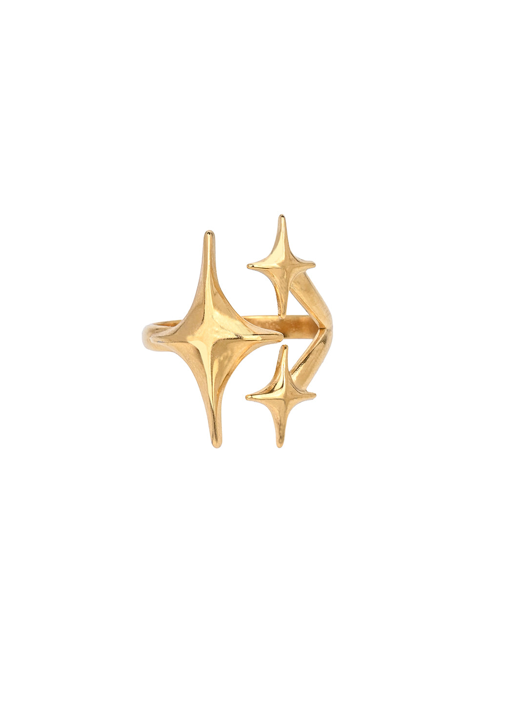 MAURYANA - Stainless Steel 18k Gold Plated Modern Design Open Ring