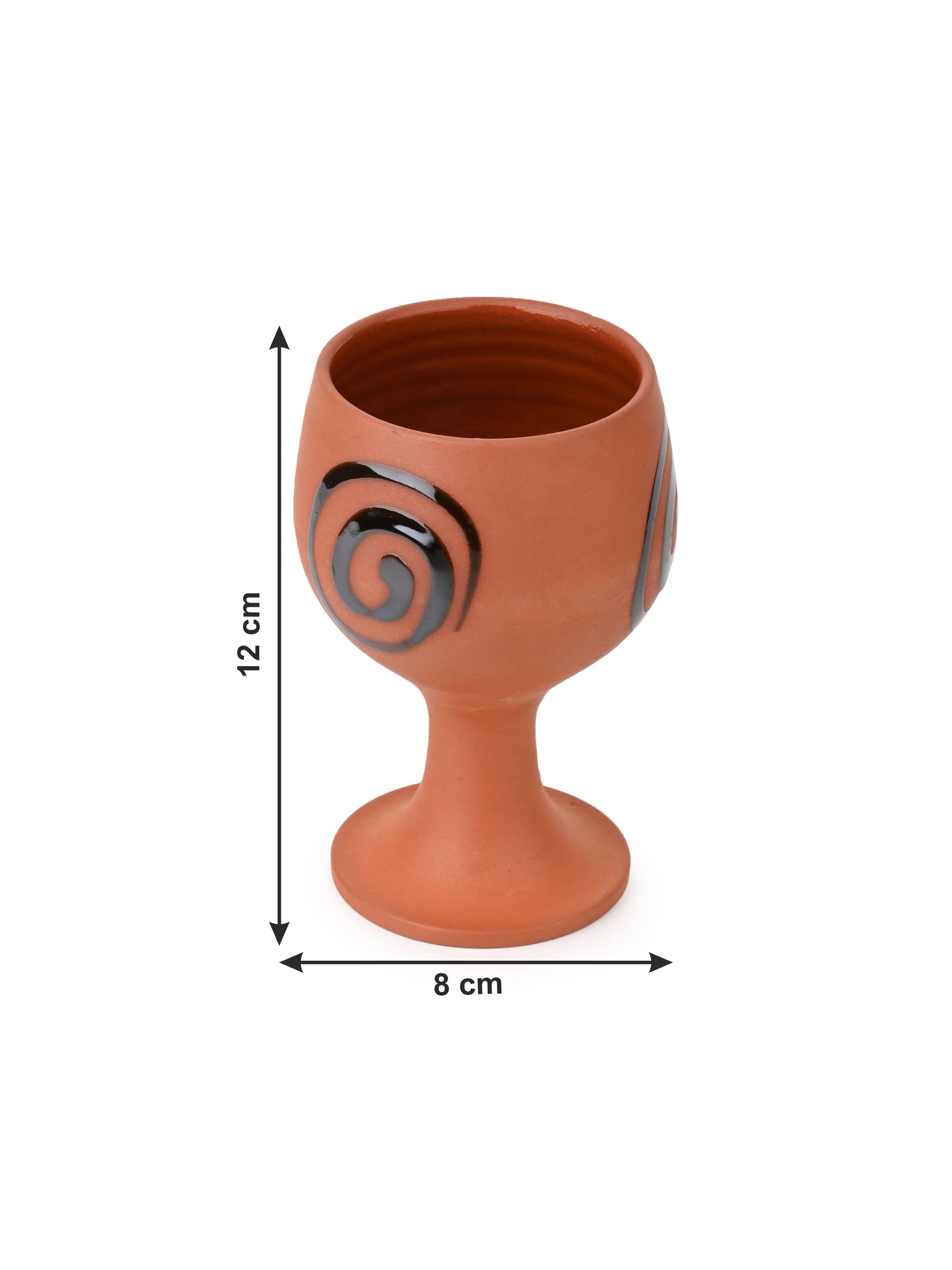 Terracotta Crafted Wine / Liquor Glass Set of 2 pieces