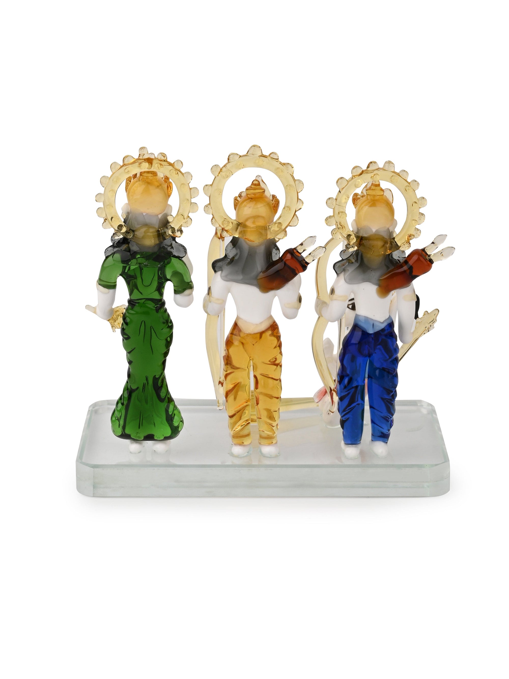 Glass Handcrafted Colorful Ram Darbar in a Velvet Gift Box