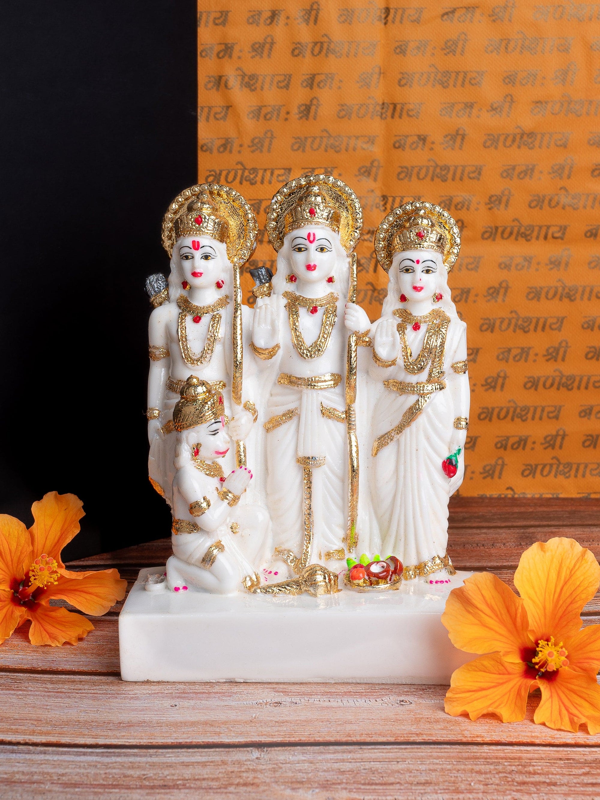10 inches Shree Ram Darbar Statue for Home Office Puja and Decor - Comes in a Gift box
