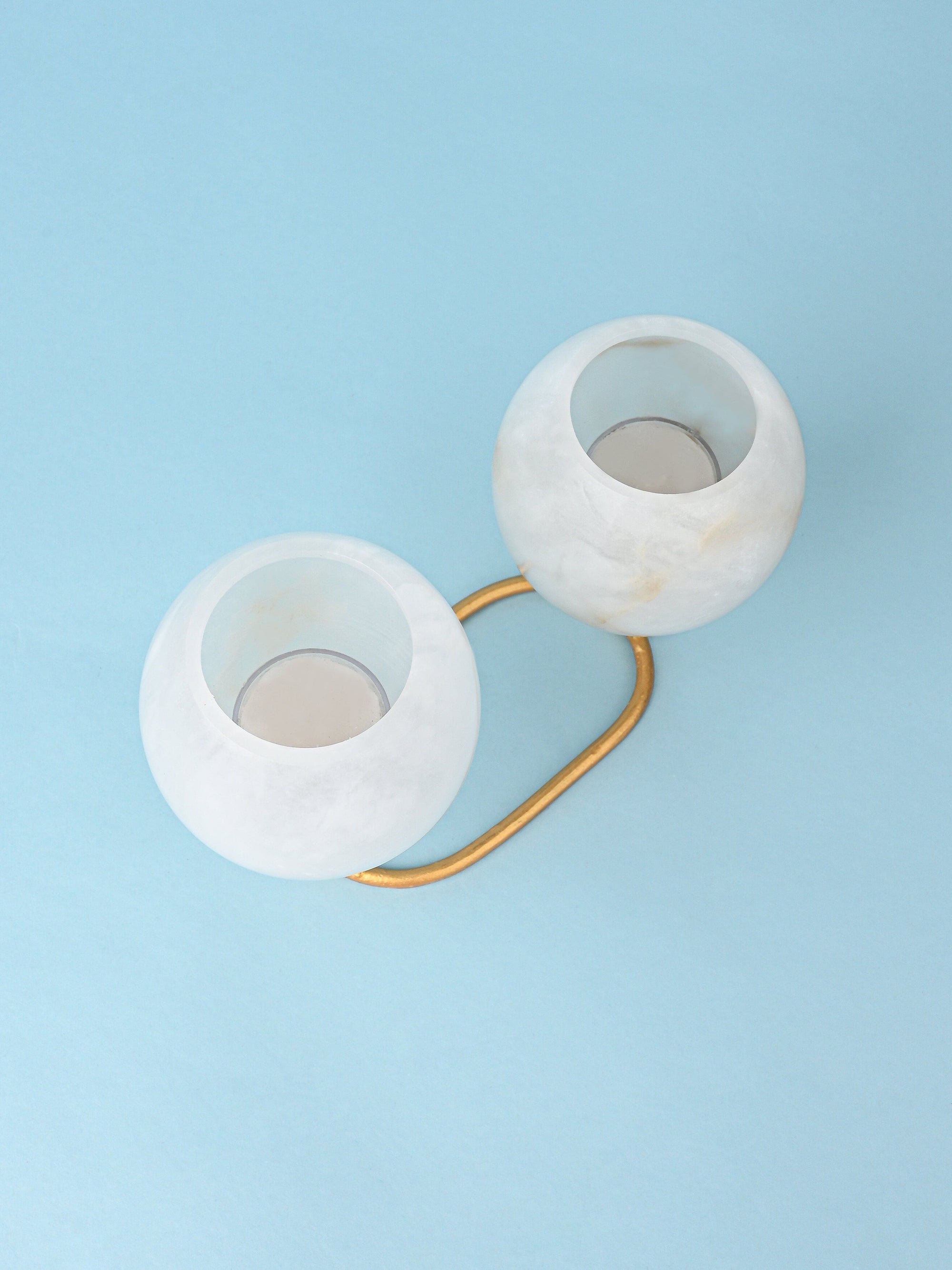 Stylish Pair of Candle Holder on a Beautiful Golden Frame