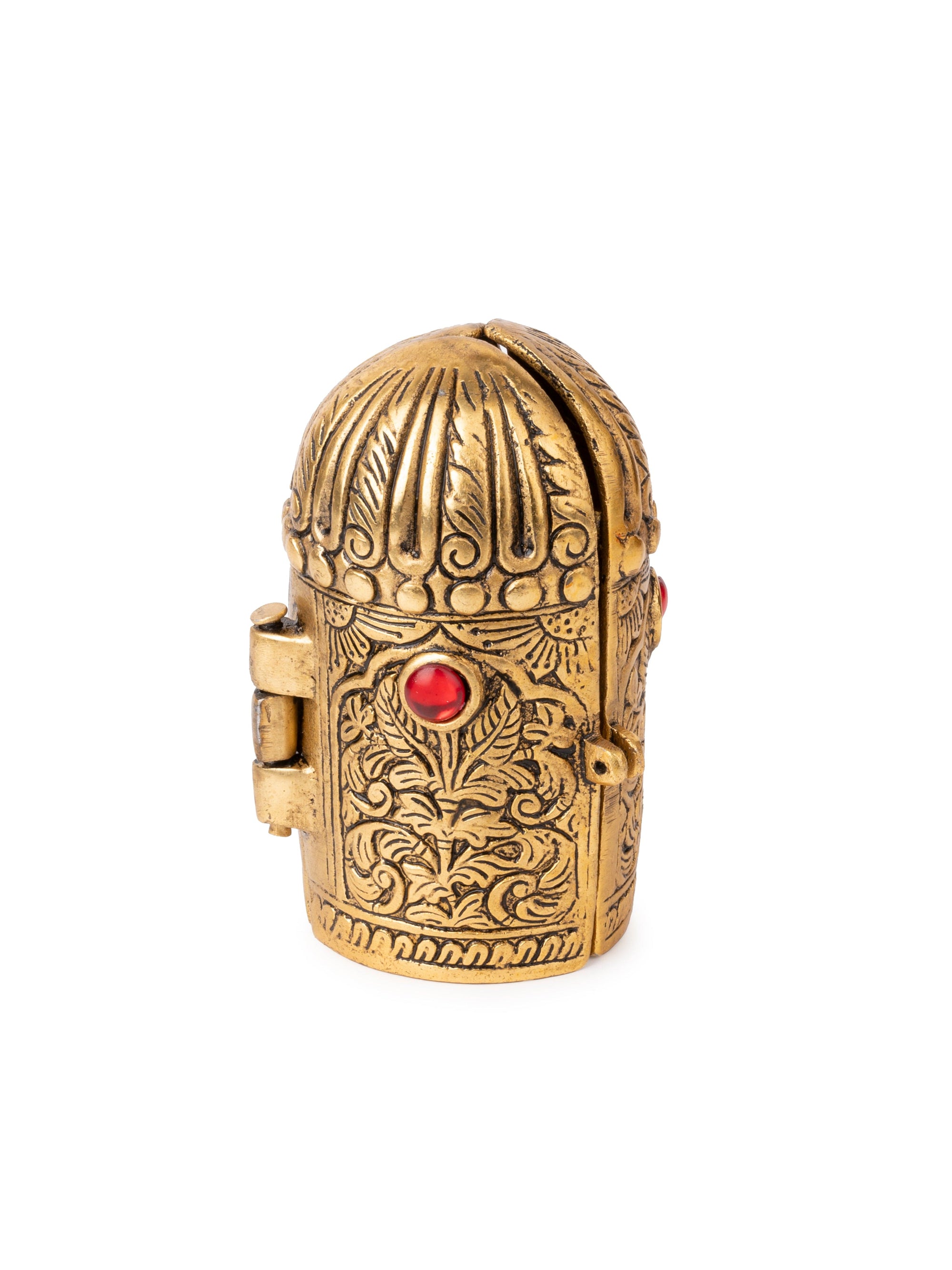 Metal Round Folded Temple, Laxmi Ganesh Saraswati Darbar Decorative Showpiece