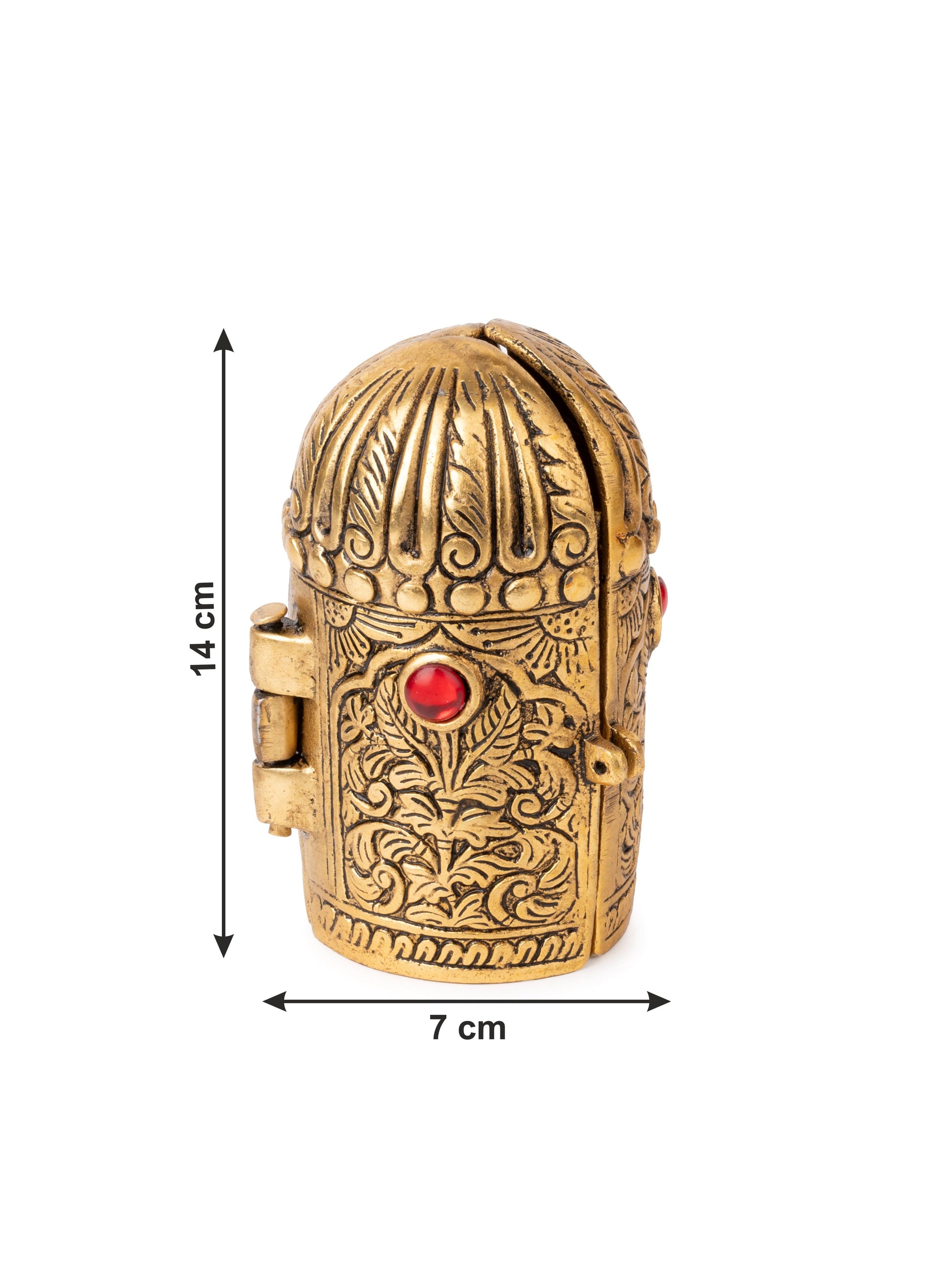 Metal Round Folded Temple, Laxmi Ganesh Saraswati Darbar Decorative Showpiece