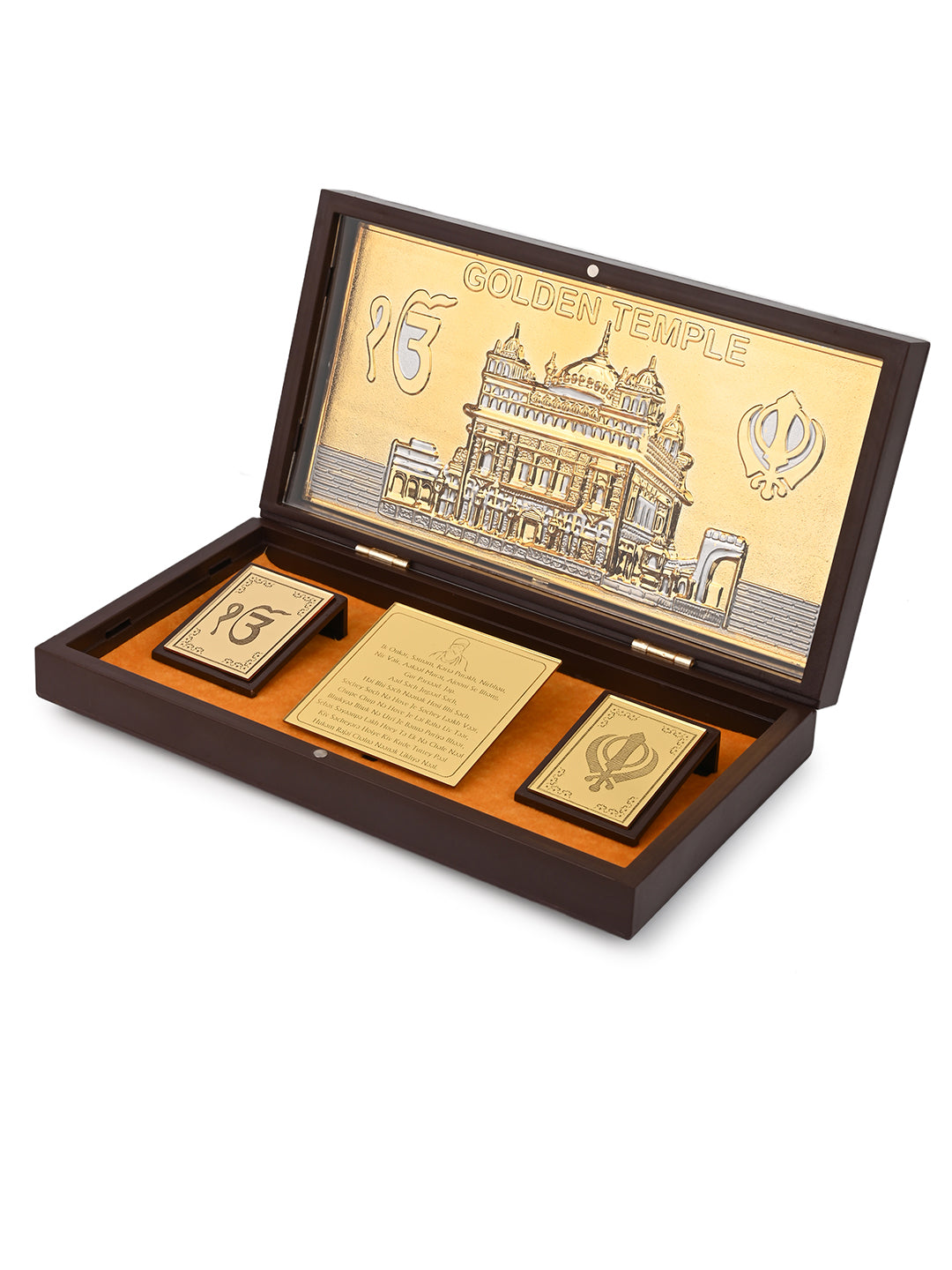 Golden Temple Shree Waheguruji Charan Paduka Box for Puja Rituals and Gifting