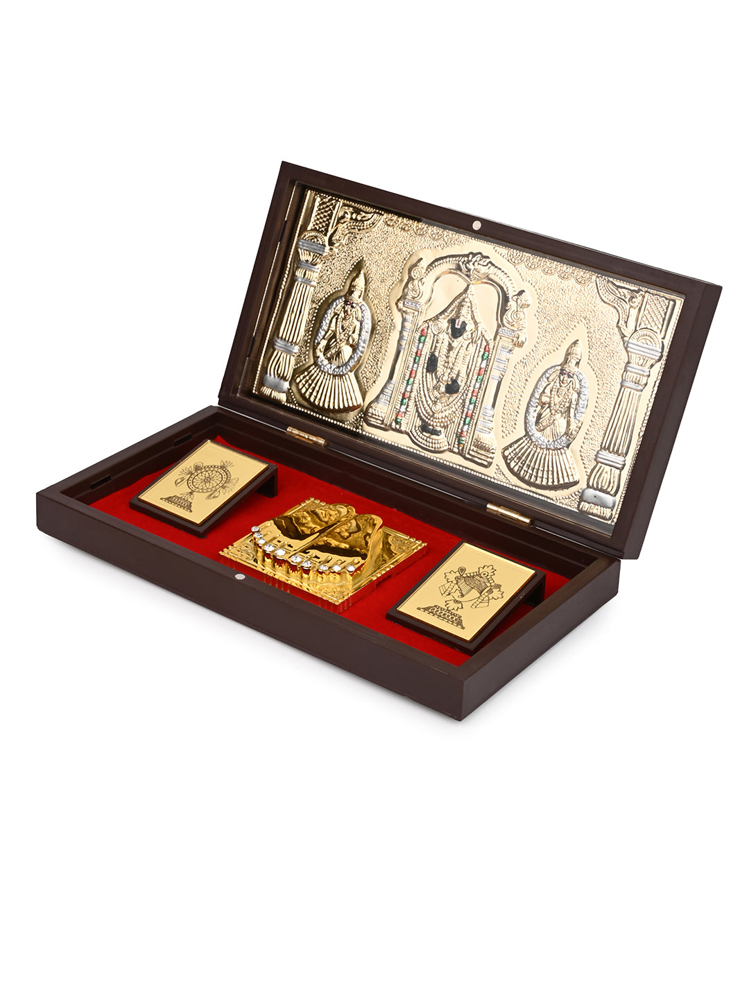 Lord Balaji Venkateswara Charan Paduka Box for Puja Rituals and Gifting
