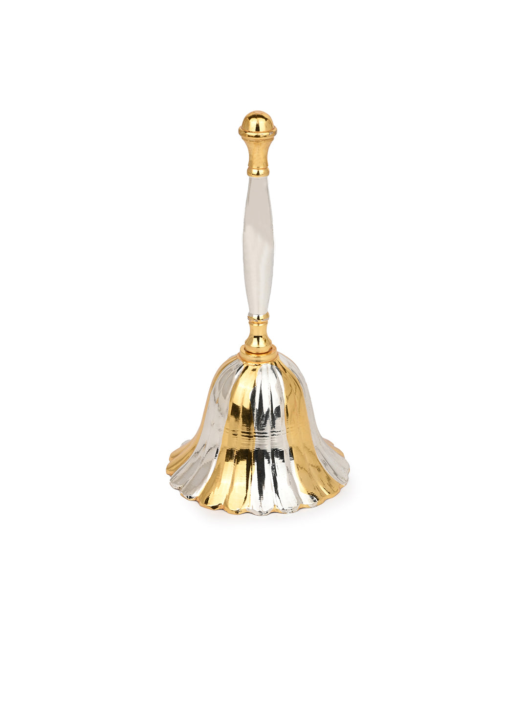Brass Temple Bell with 2 Tone Color Effect for Regular Use - 6 inches