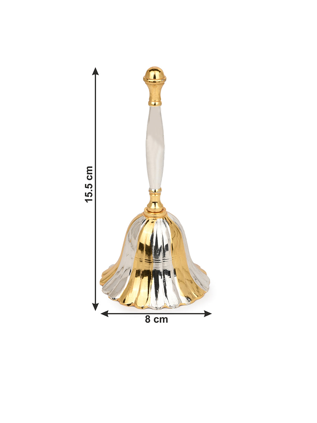 Brass Temple Bell with 2 Tone Color Effect for Regular Use - 6 inches