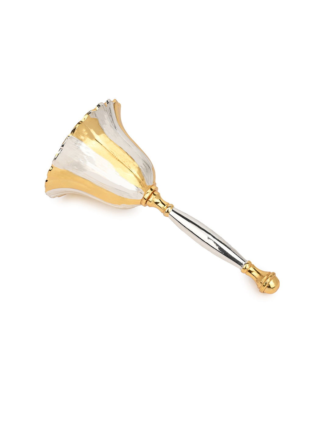 Brass Temple Bell with 2 Tone Color Effect for Regular Use - 6 inches
