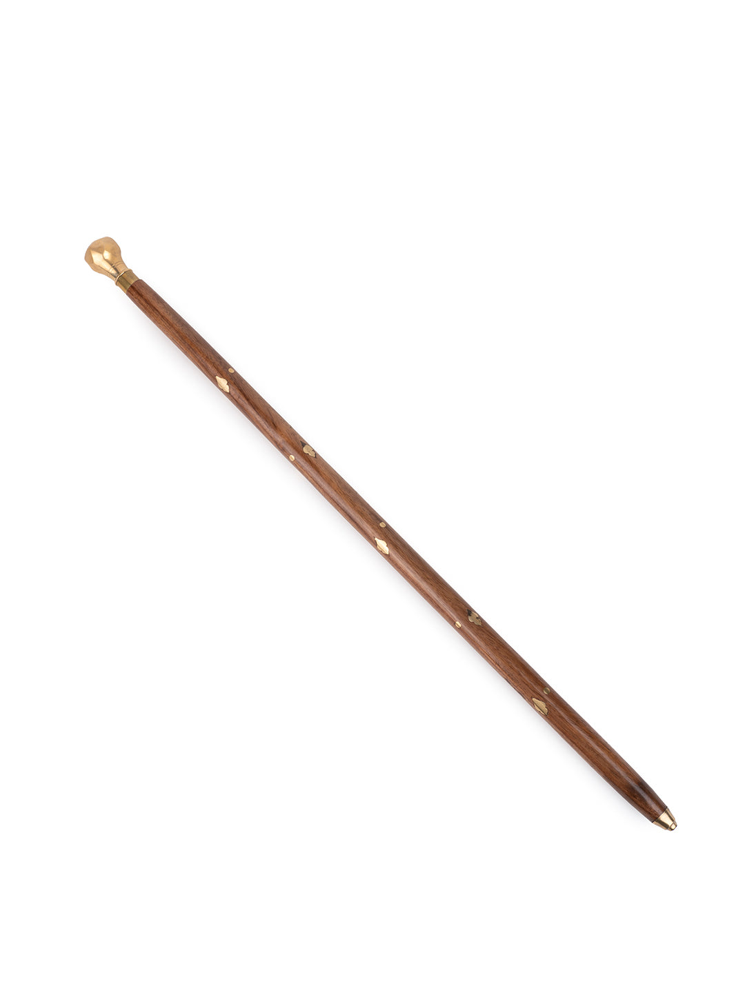 Sheesham wood and brass crafted stylish military cane / swagger stick - 2 feet long