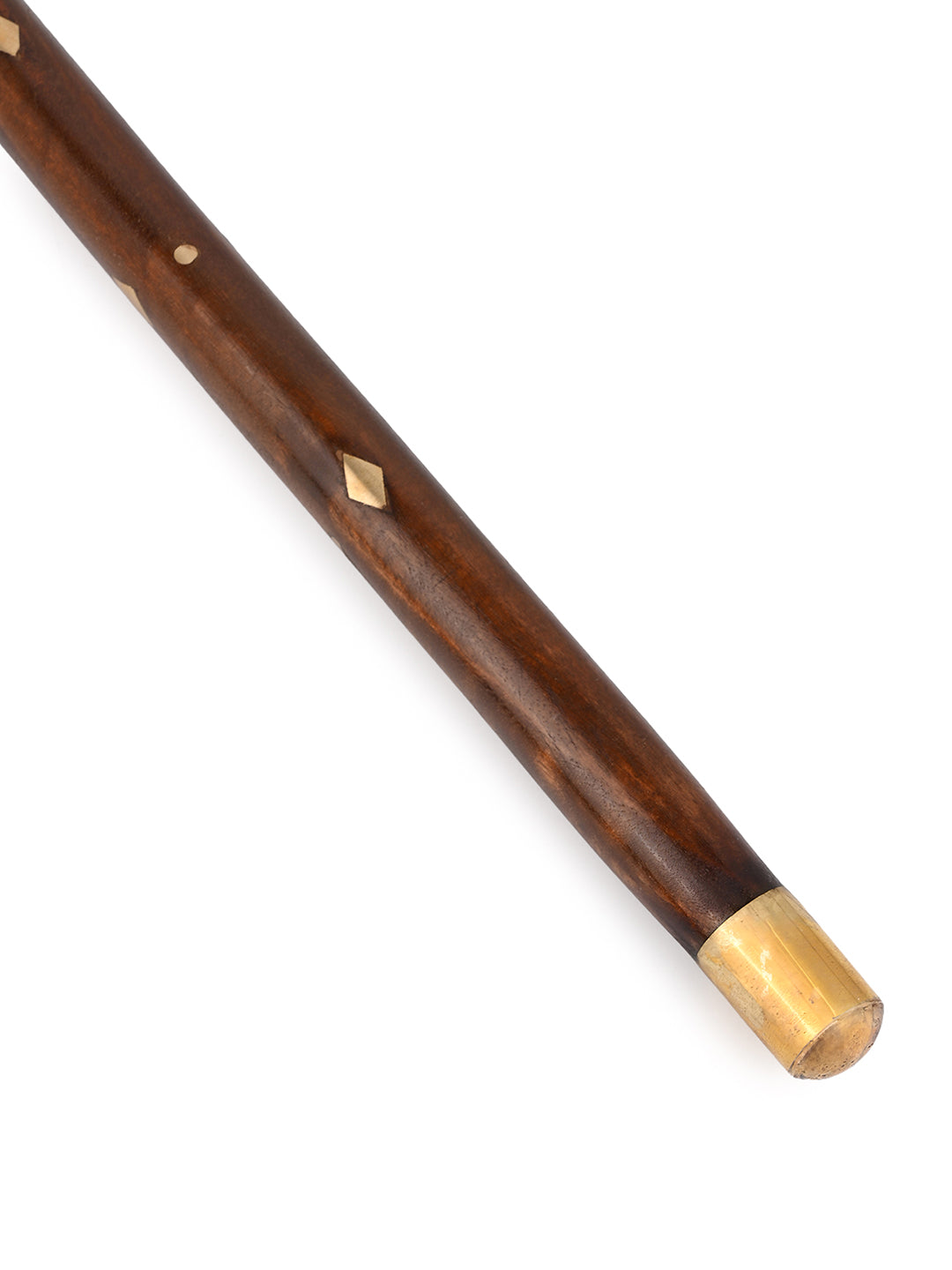 Sheesham wood and brass crafted elegant military cane / swagger stick - 2 feet long
