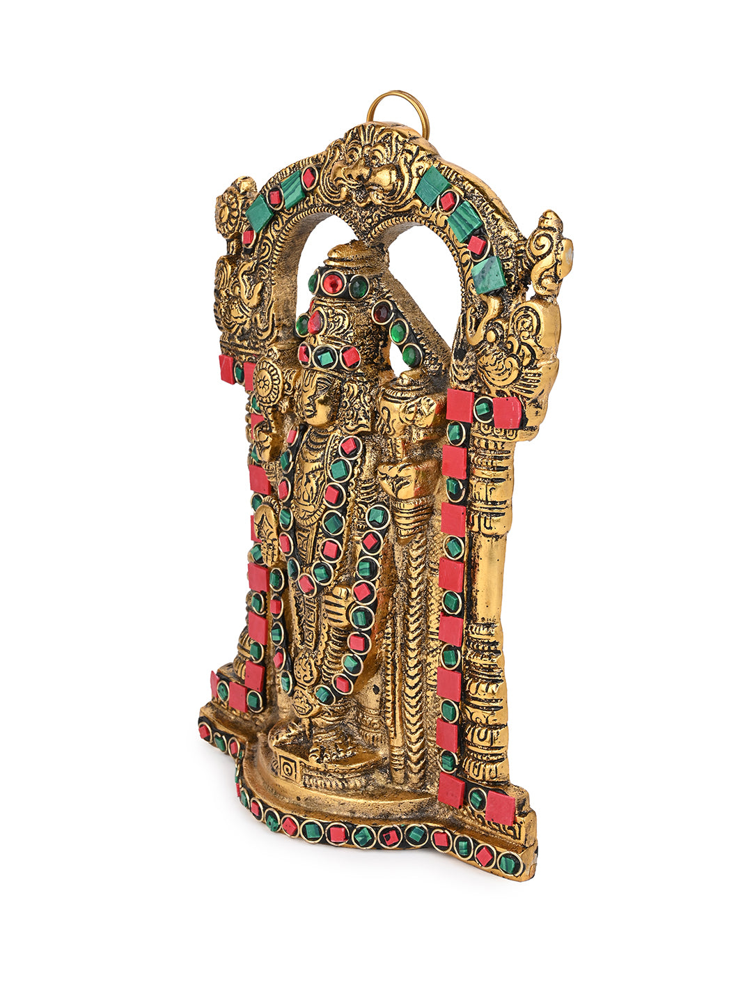 Tirupati Balaji Metal Statue with colorful Meenakari work - 10 inches - Available in Gold and Silver color