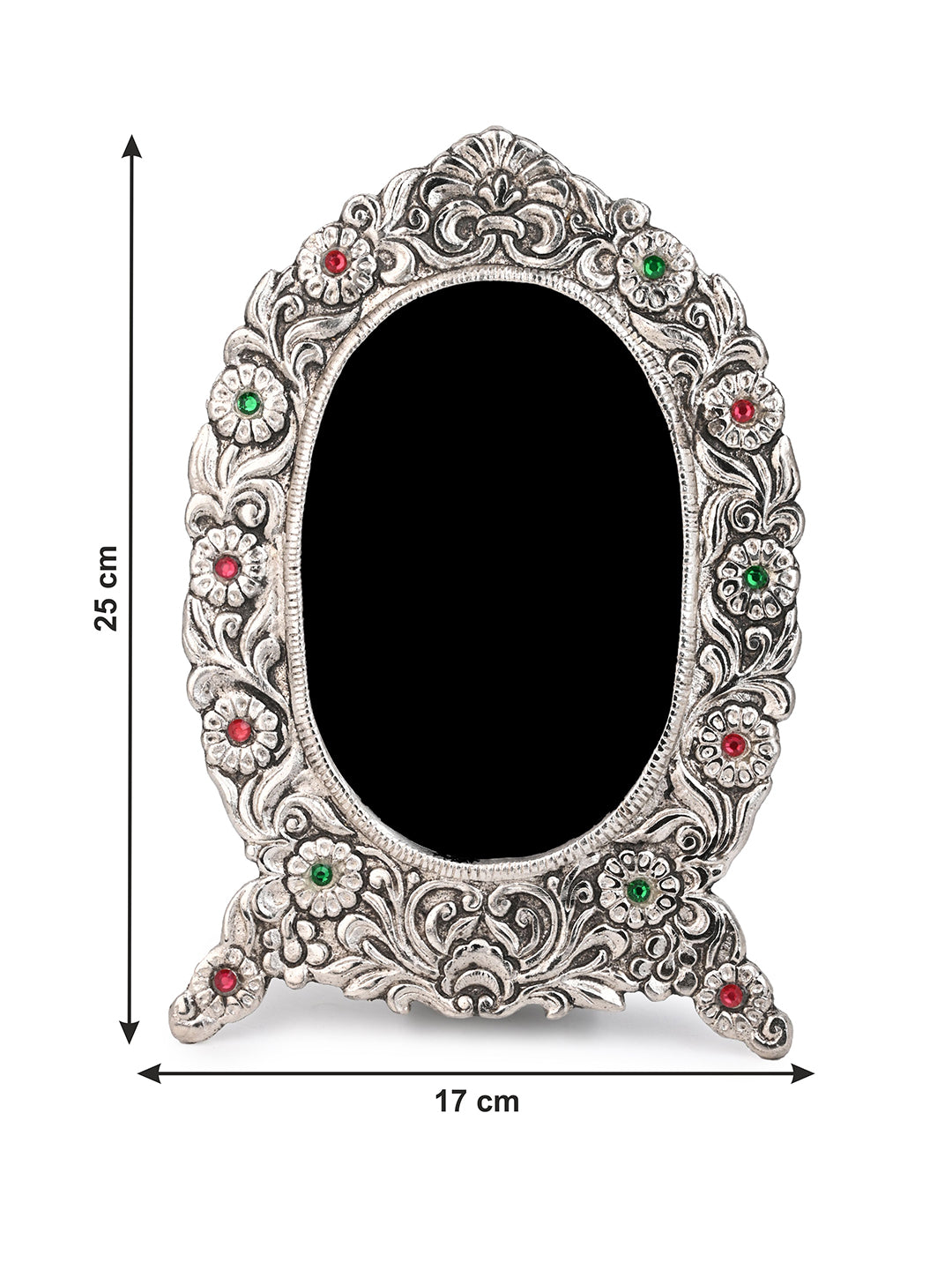 Metal crafted stone embellished floral pattern photo frame - Assorted designs