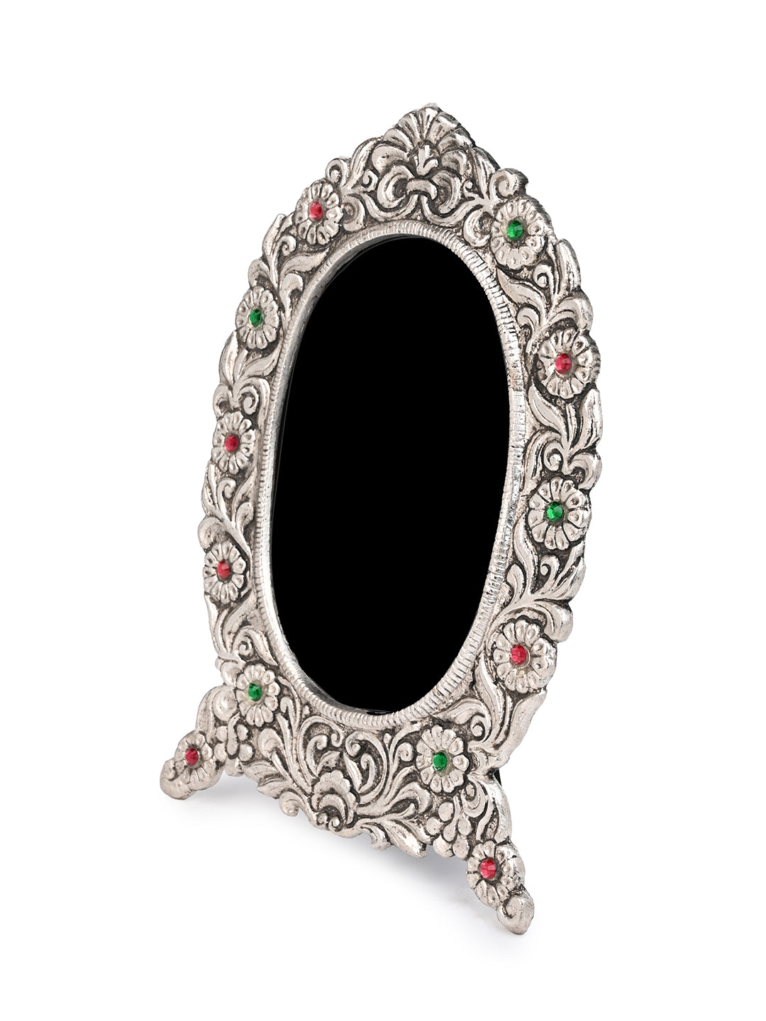 Metal crafted stone embellished floral pattern photo frame - Assorted designs