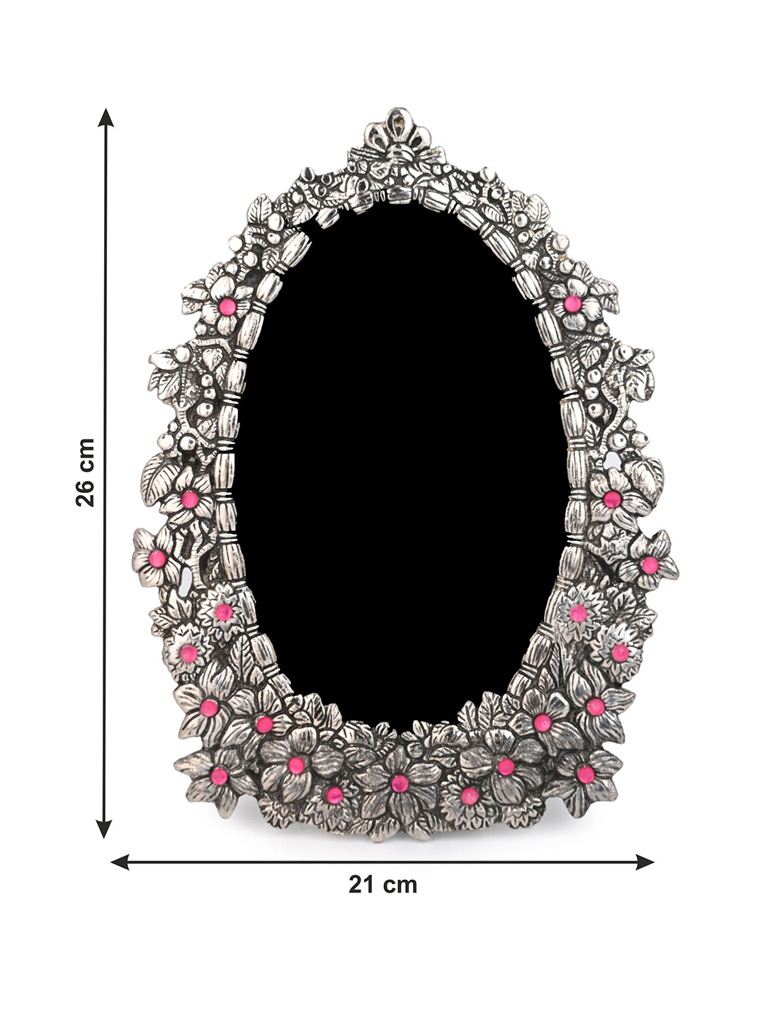 Metal crafted stone embellished floral pattern photo frame - Assorted designs