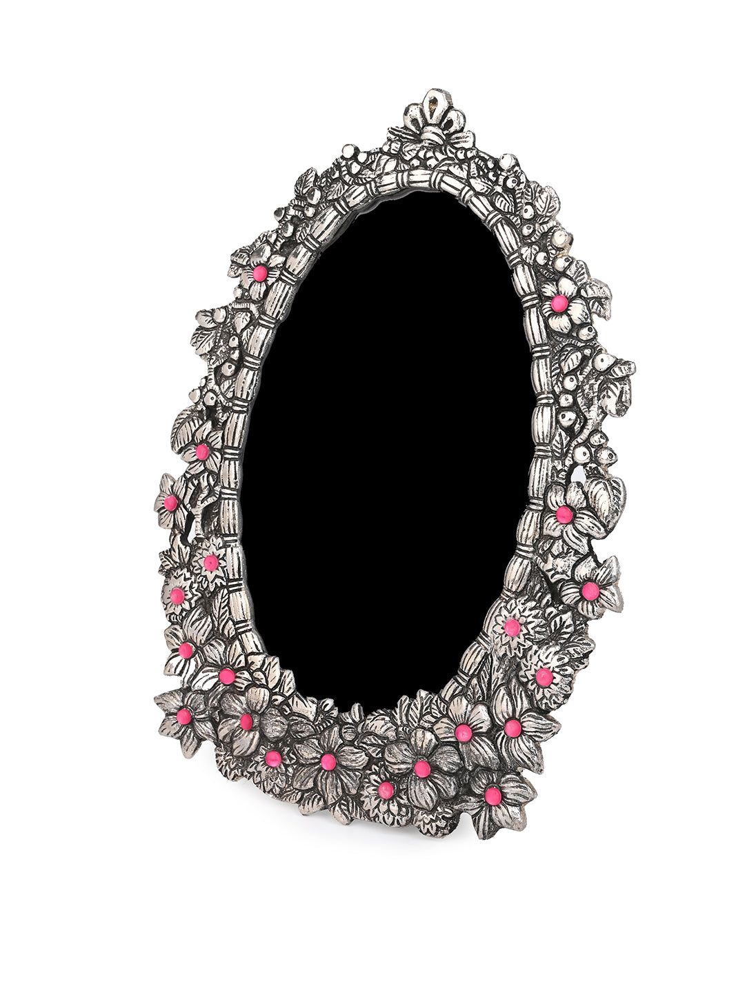 Metal crafted stone embellished floral pattern photo frame - Assorted designs