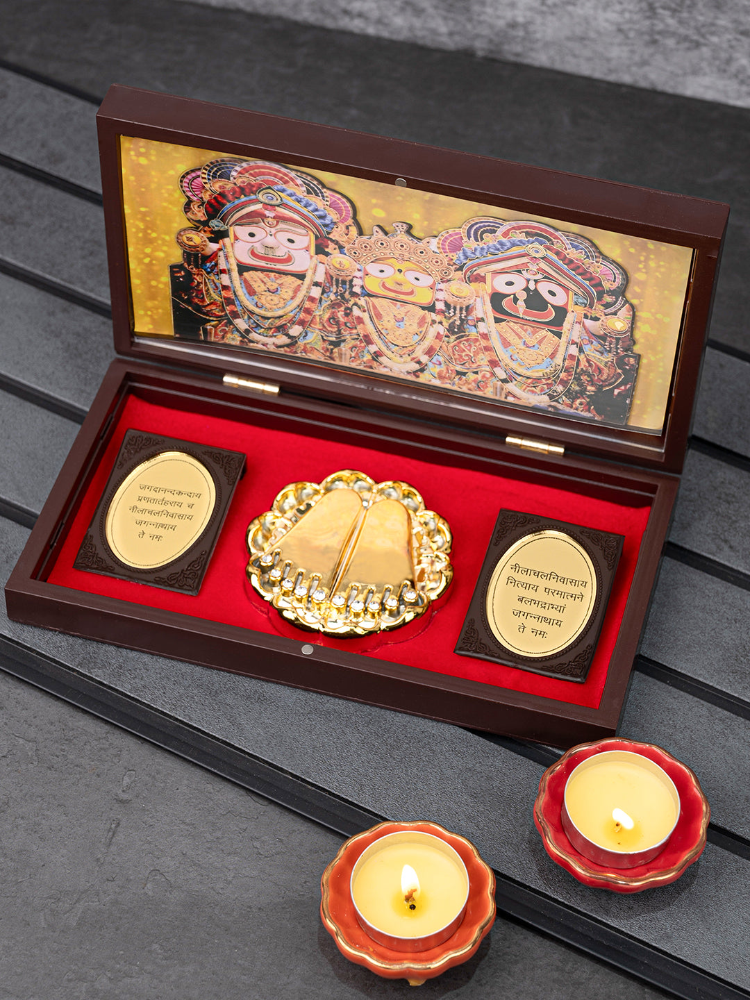 Lord Jagannath Charan Paduka Box for Puja Rituals and Gifting