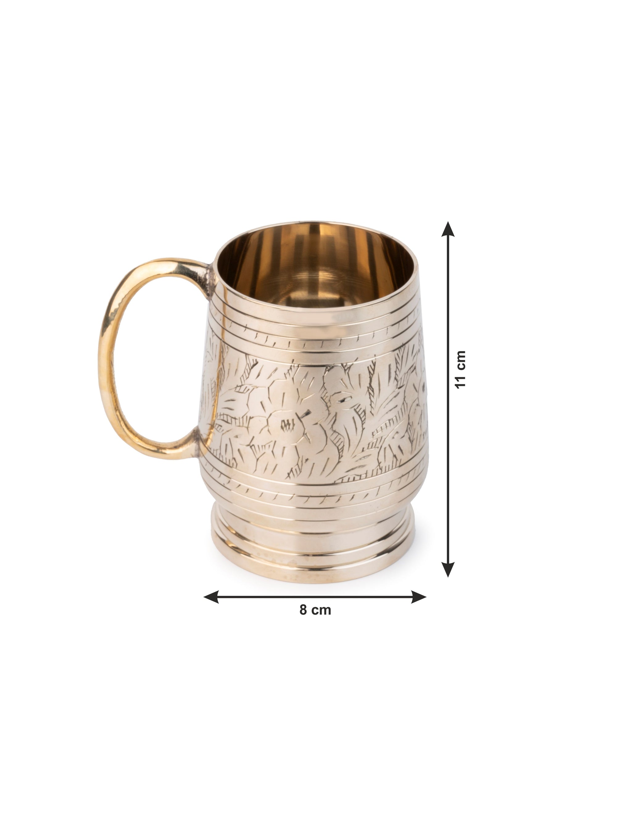 Fine Quality Brass Mug for Serving Tea / Coffee / Beer - Home and Office use