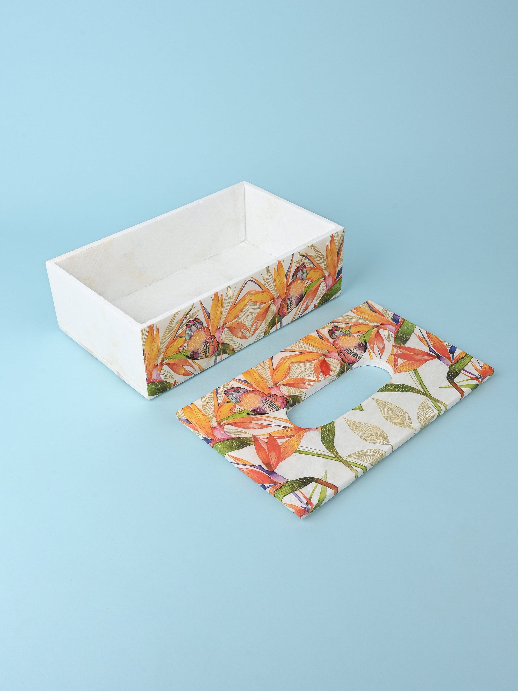 White Marble Printed Tissue Box