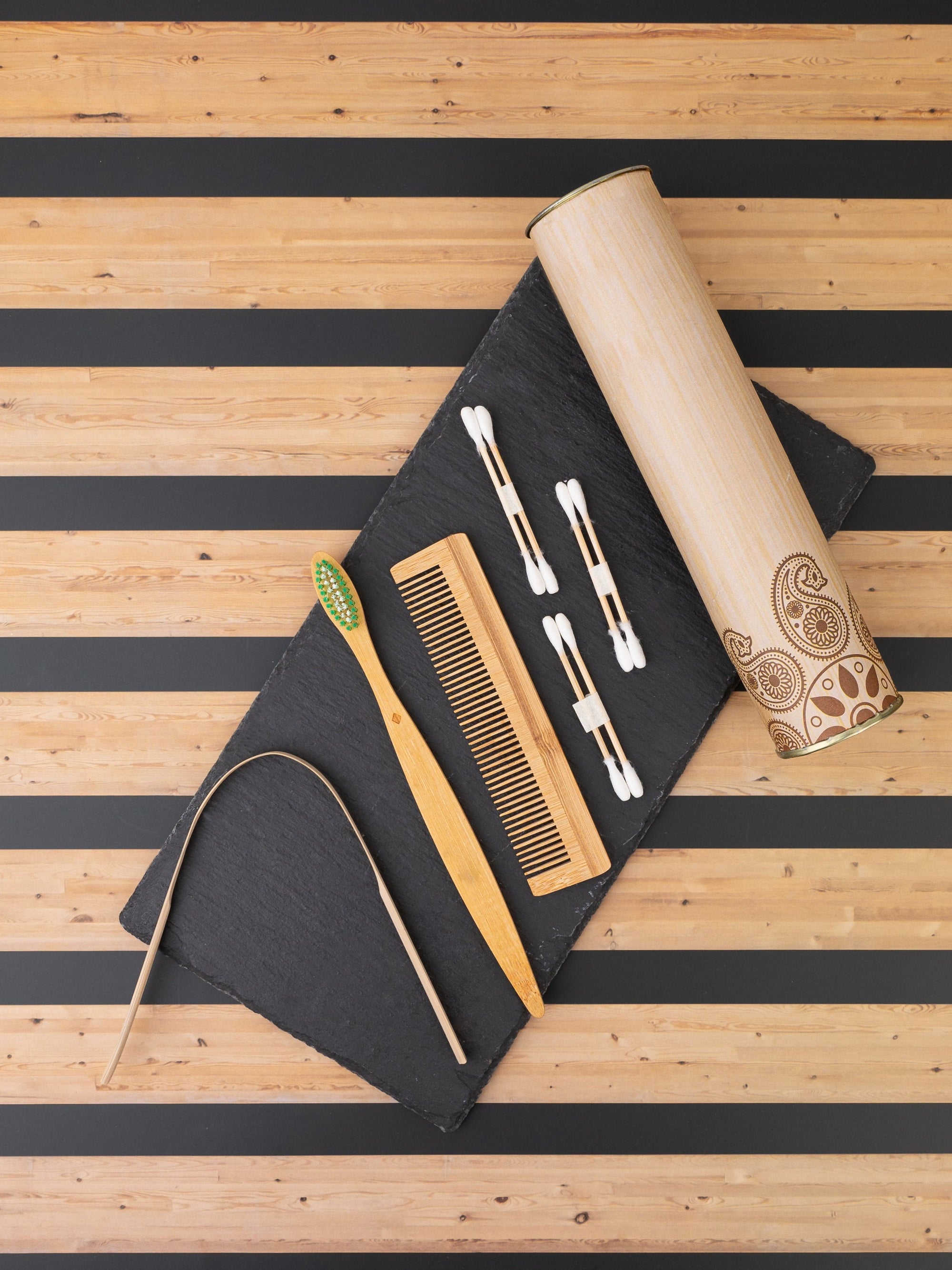 Handcrafted Sustainable Bamboo Toiletry Kit / Oral Kit in a Paper Box