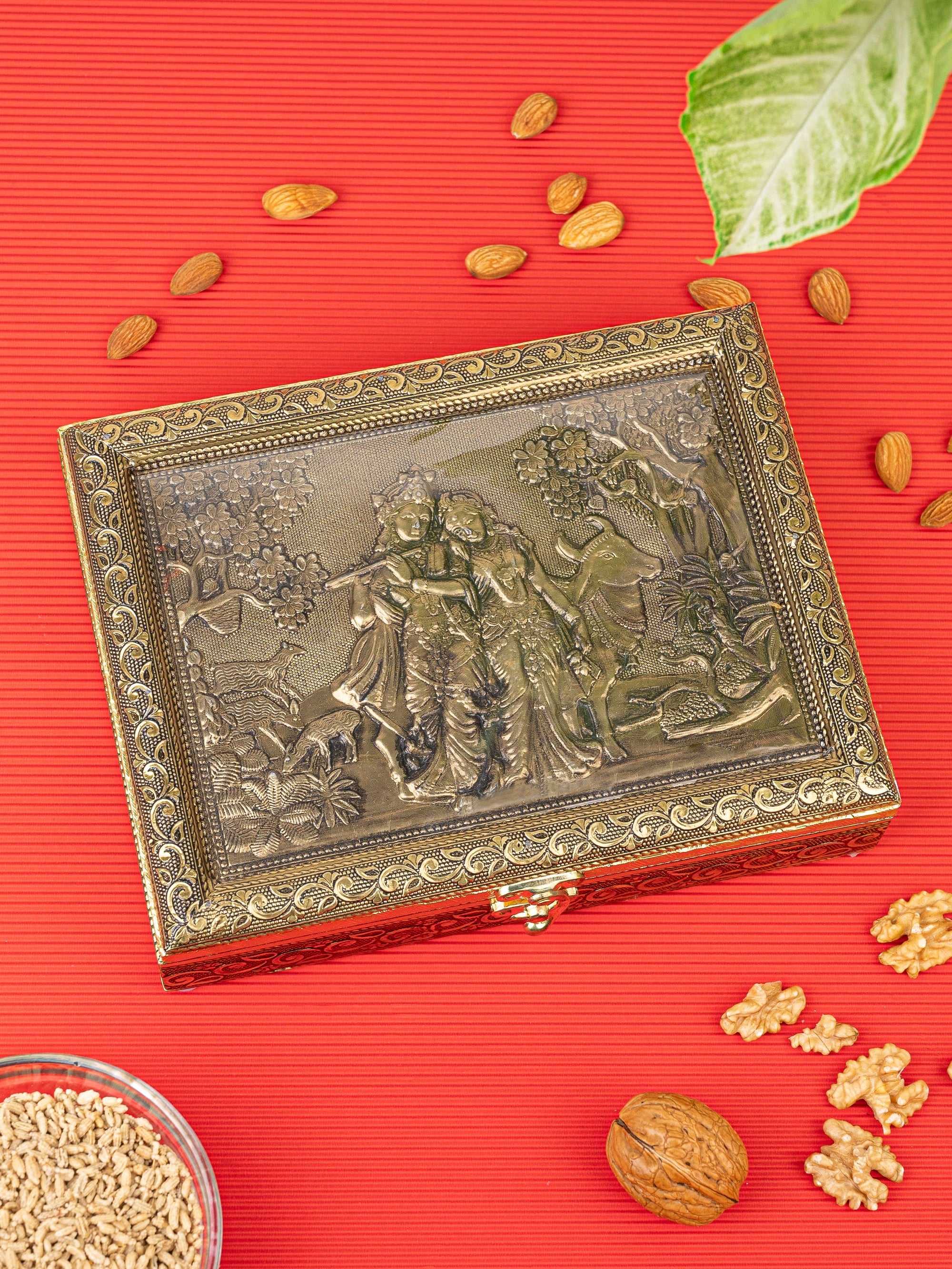 7x9 inches Handcrafted Meenakari Design Radha Krishna All Purpose Gift box