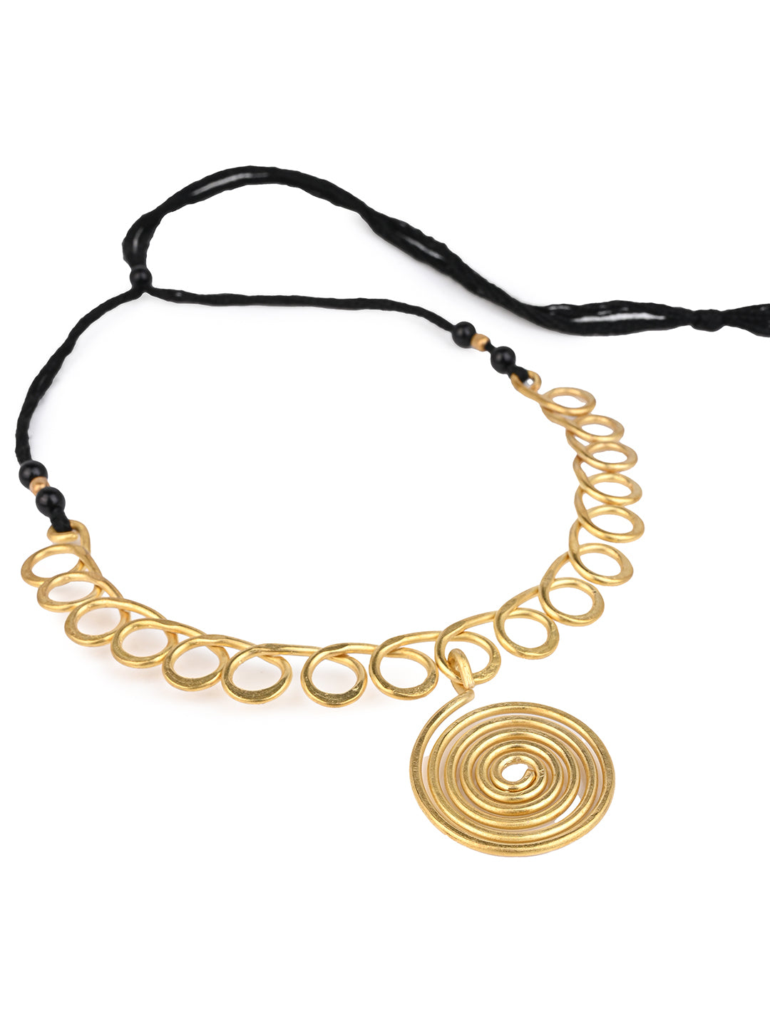 MAURYANA - Dokra craft wired design necklace set with earrings - adjustable length