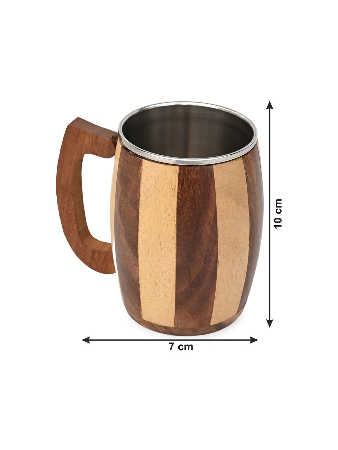 Sheesham wood stylish beer / coffee mug for everyday use - 250 ml