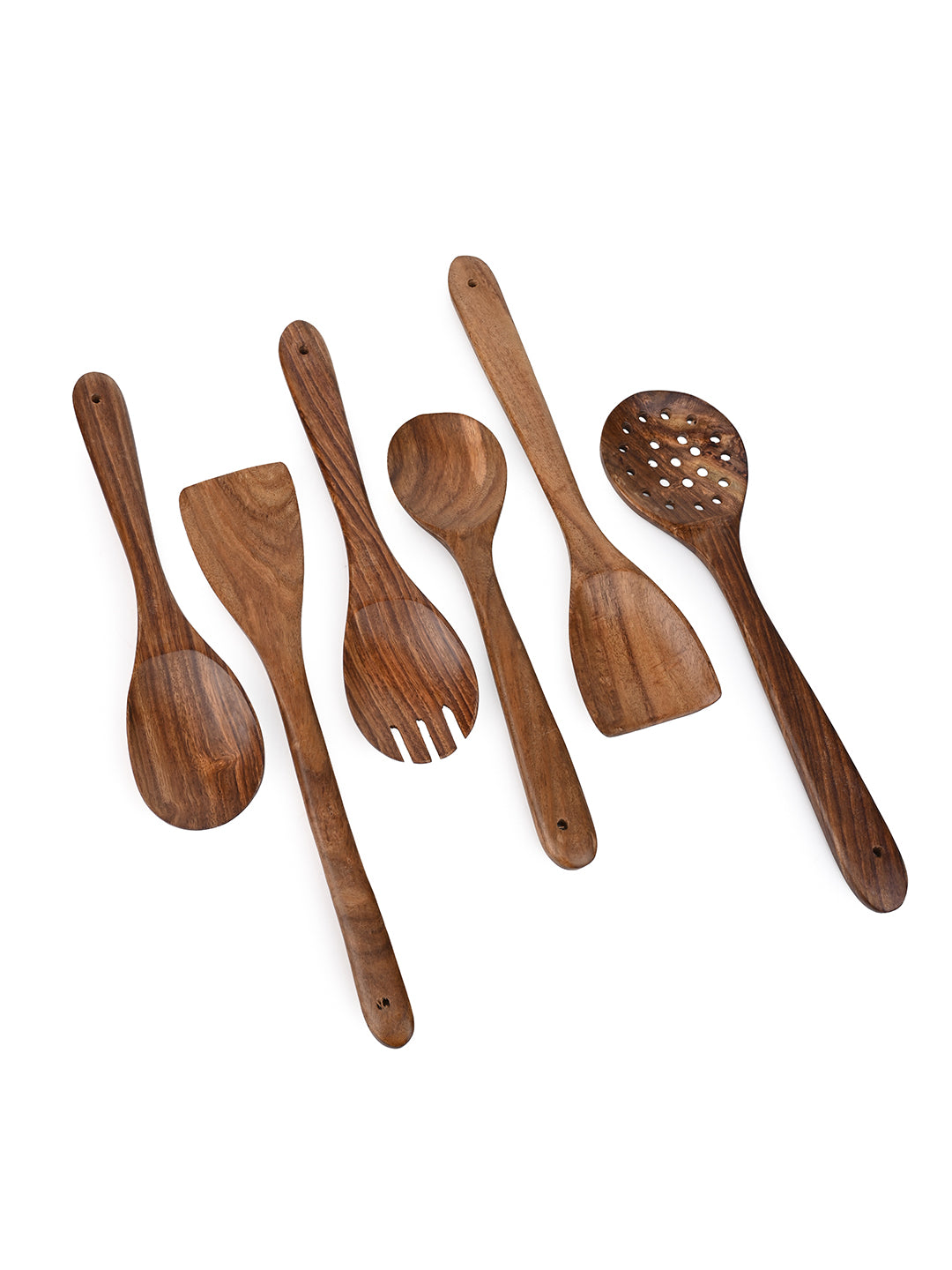 Sheesham wood cooking utensils light weight and durable - set of 6 pieces
