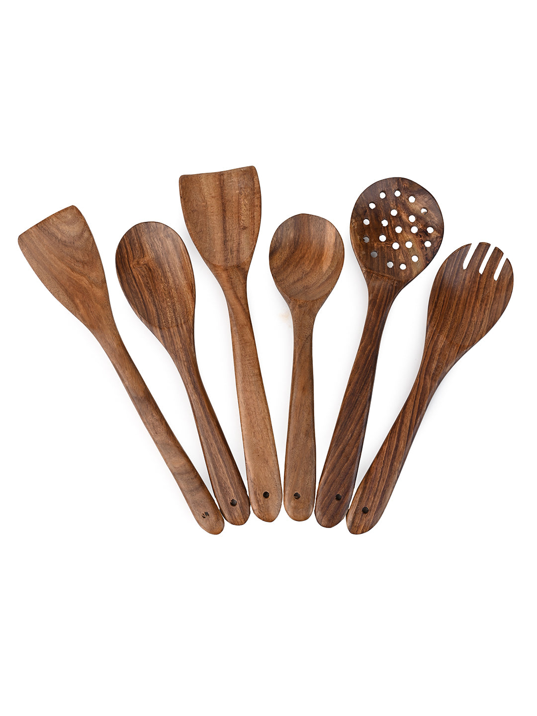 Sheesham wood cooking utensils light weight and durable - set of 6 pieces