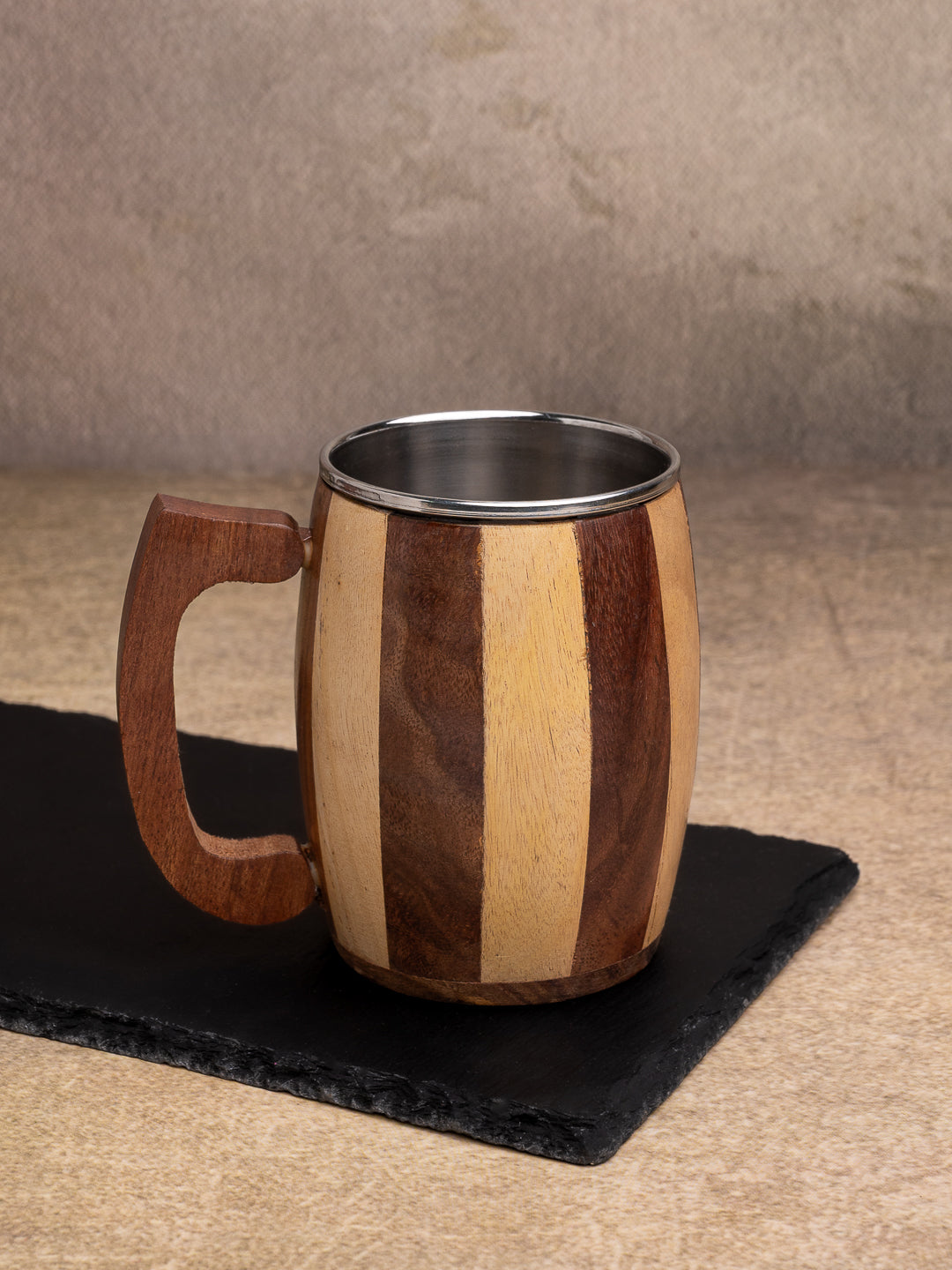 Sheesham wood stylish beer / coffee mug for everyday use - 250 ml