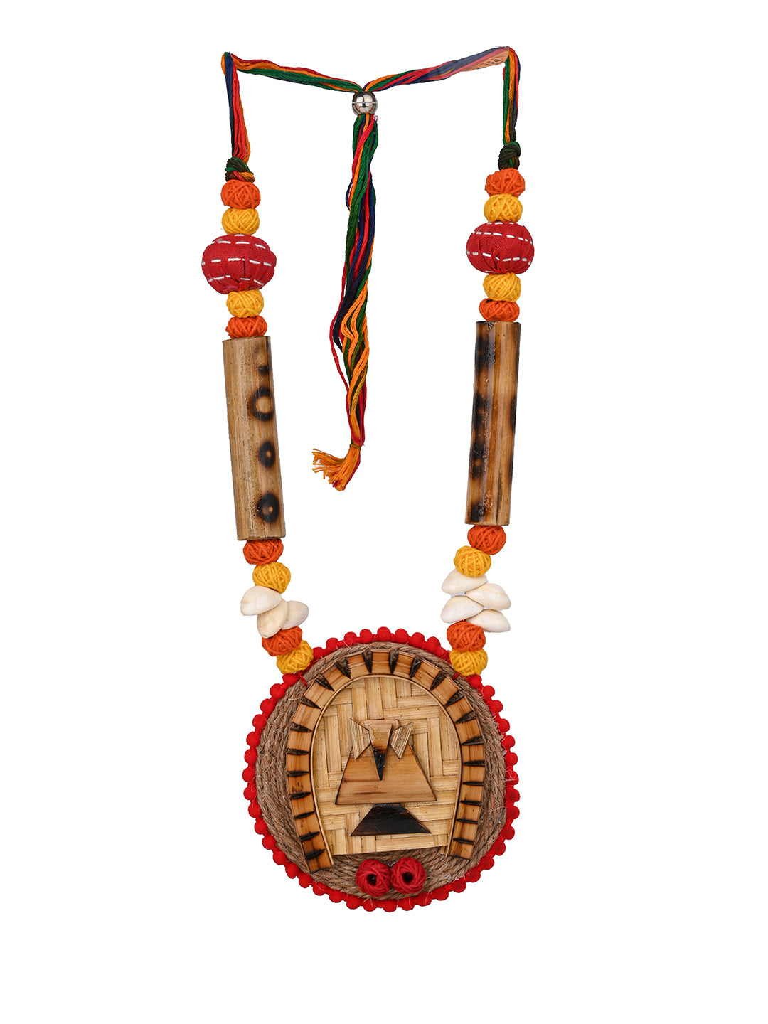 MAURYANA - Bamboo crafted traditional bengal necklace with earrings - adjustable length